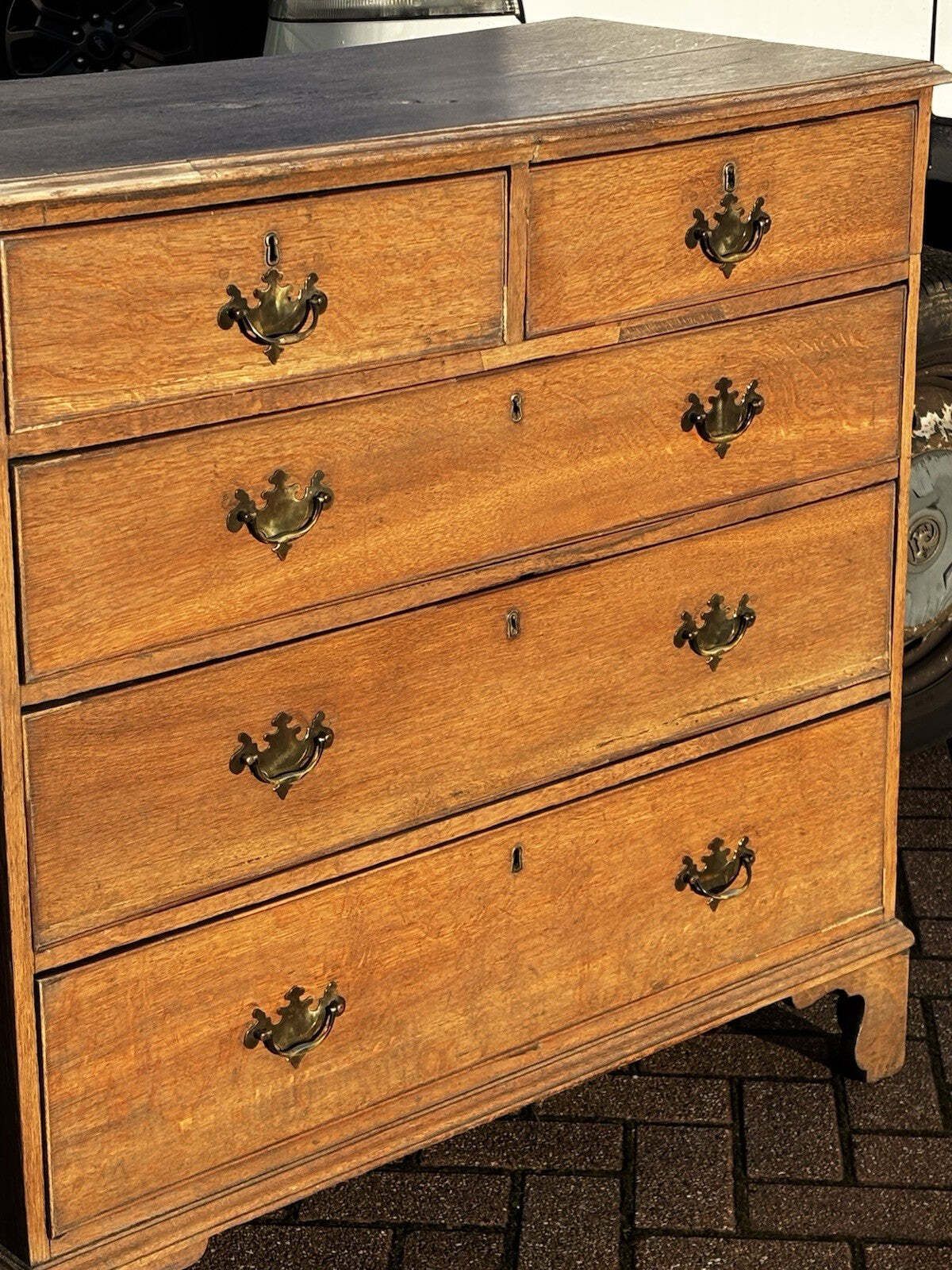 Georgian Light Oak Chest Of Drawers. photo for sale