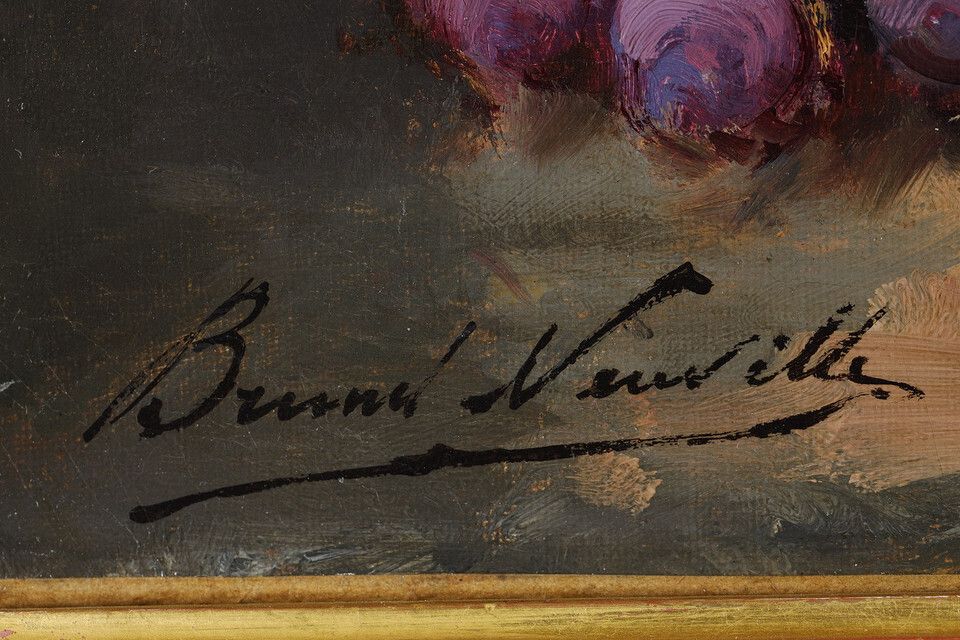 photo buy Still Life Painting By Brunel De Neuville, Carved And Gilded Wood Frame
