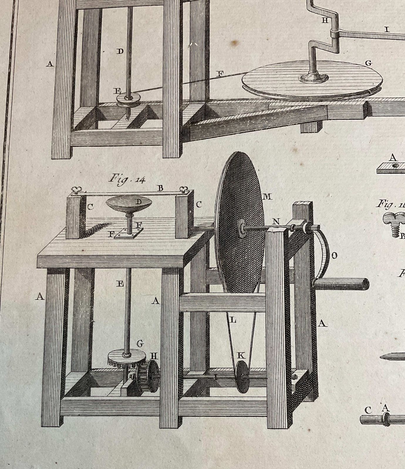 photo furniture Antique Original Set Of 4 Large Format 18th Century Book Plates.