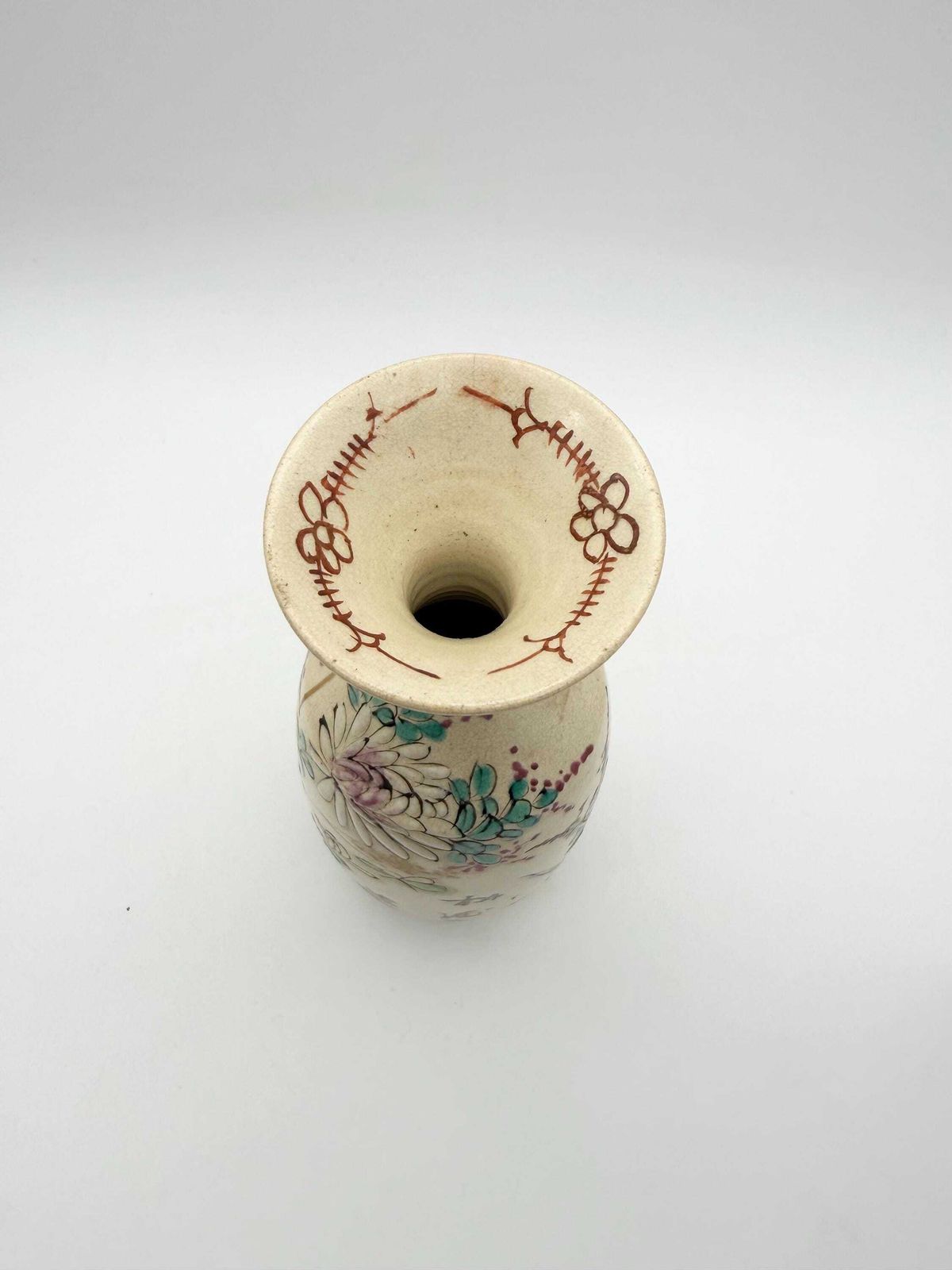 photo buy Antique Japanese Satsuma Vase, Small Hand Painted Satsuma Vase 1800s