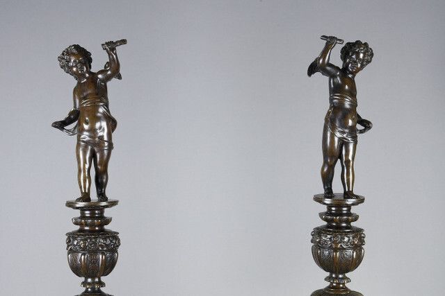Pair Of Landiers' Andirons In The Renaissance Style photo Home Decor