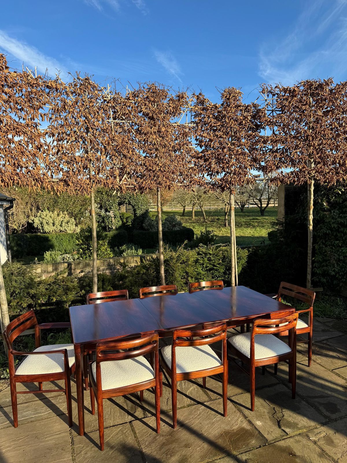 Mid Century Modern Danish Rosewood Dining Table And Eight Rosewood Chairs By H W Klein For Bramin 1960s   Pending A10 Certificate photo vinterior