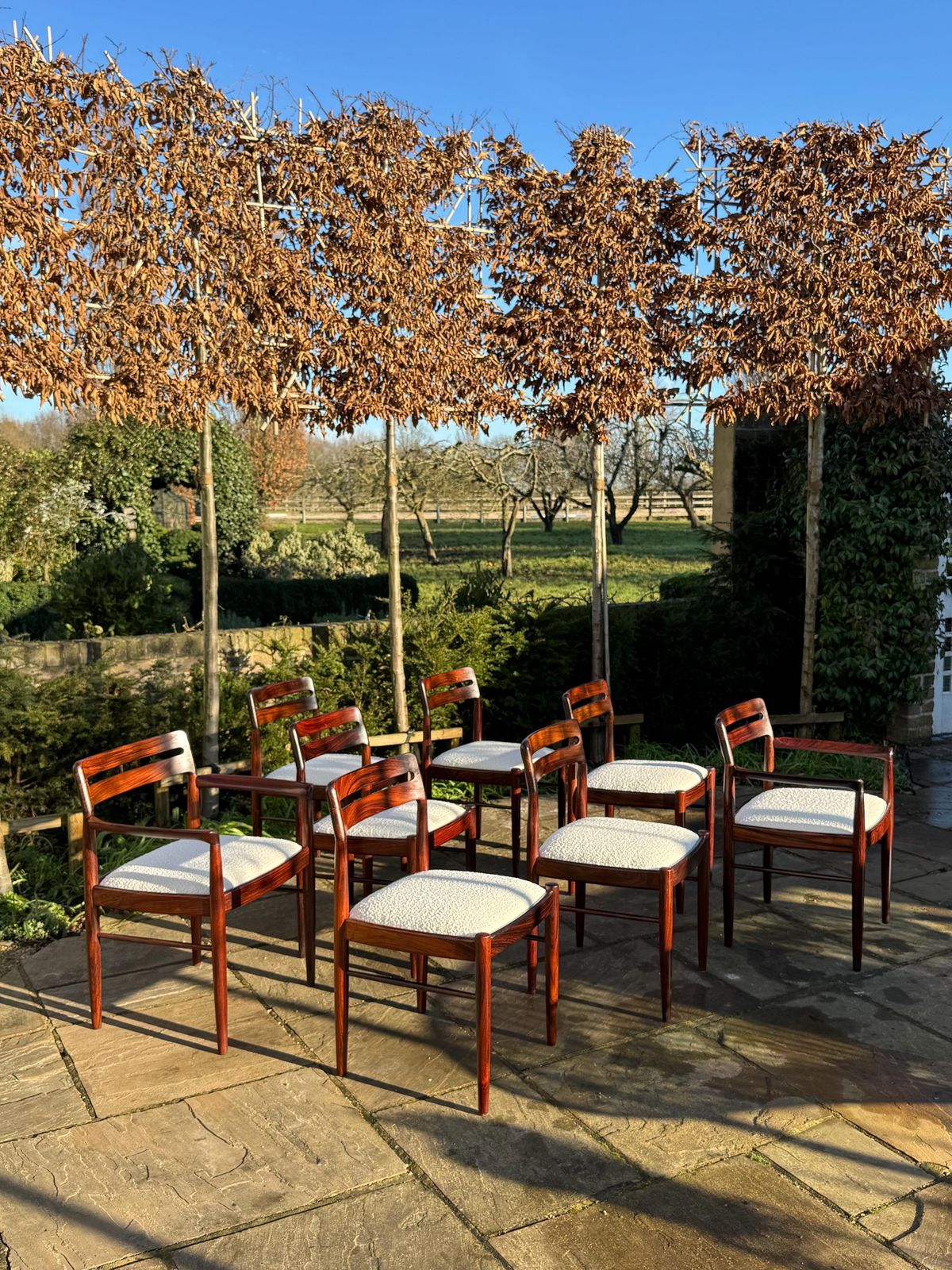 Eight H W Klein For Bramin Rosewood Dining Chairs Denmark 1960