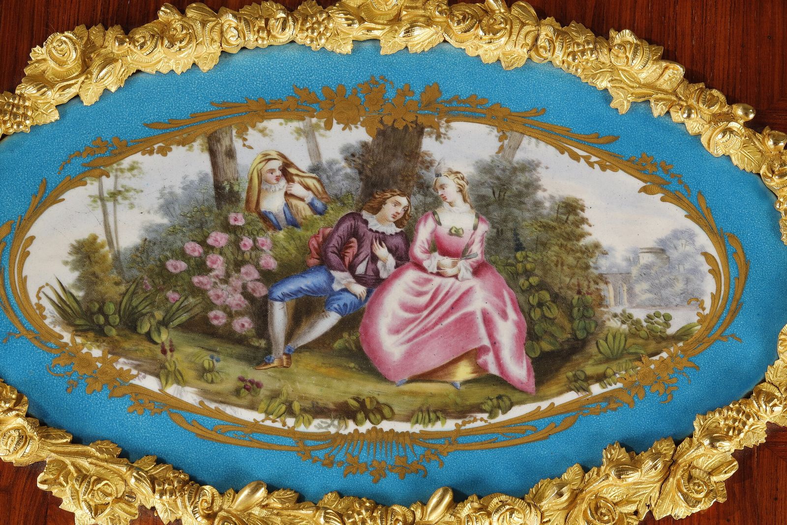photo furniture Louis XV Style Box In Rosewood, Gilt Bronze And Porcelain, Napoleon III