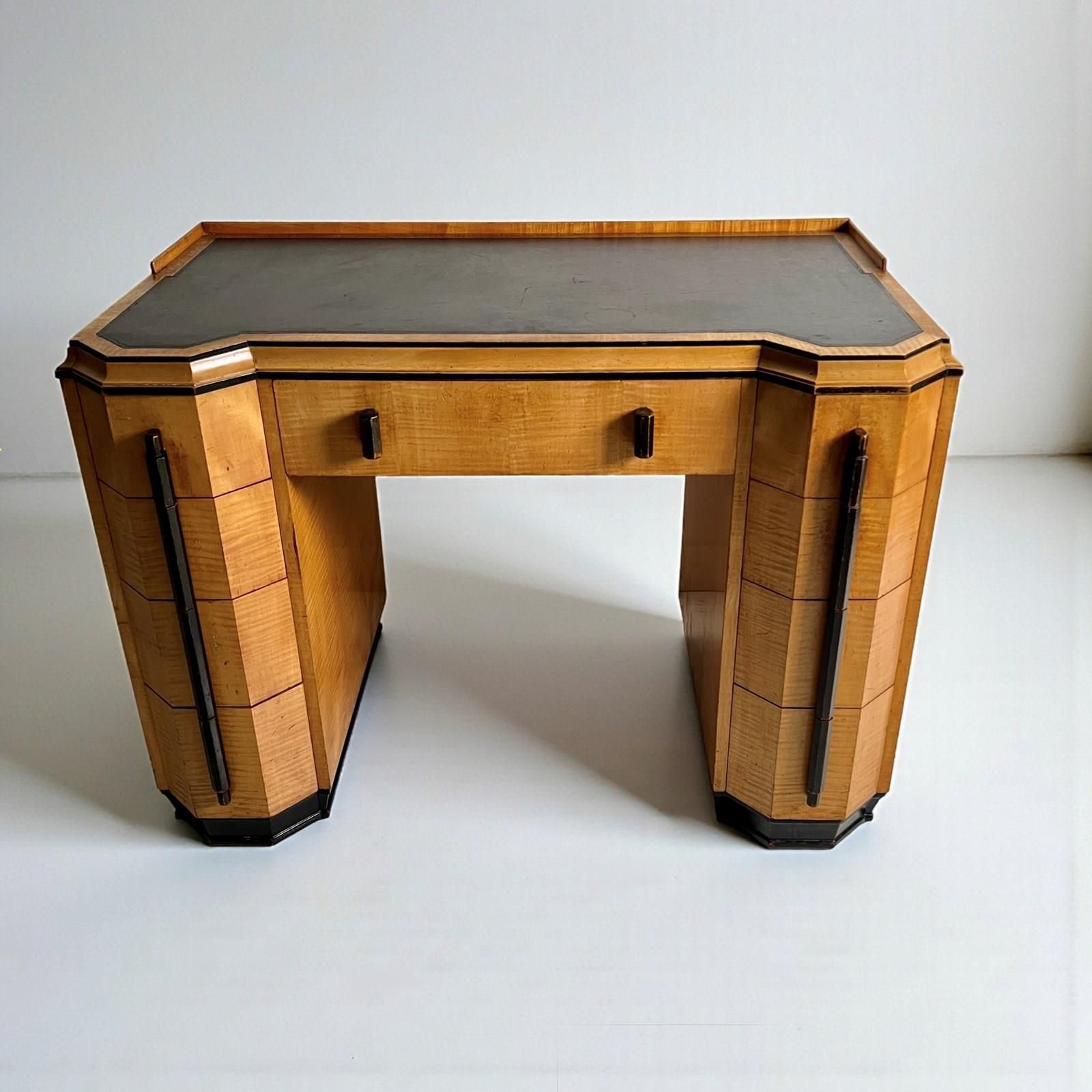 Art Deco Desk Attributed To Heal’s, London – Satin Birchwood