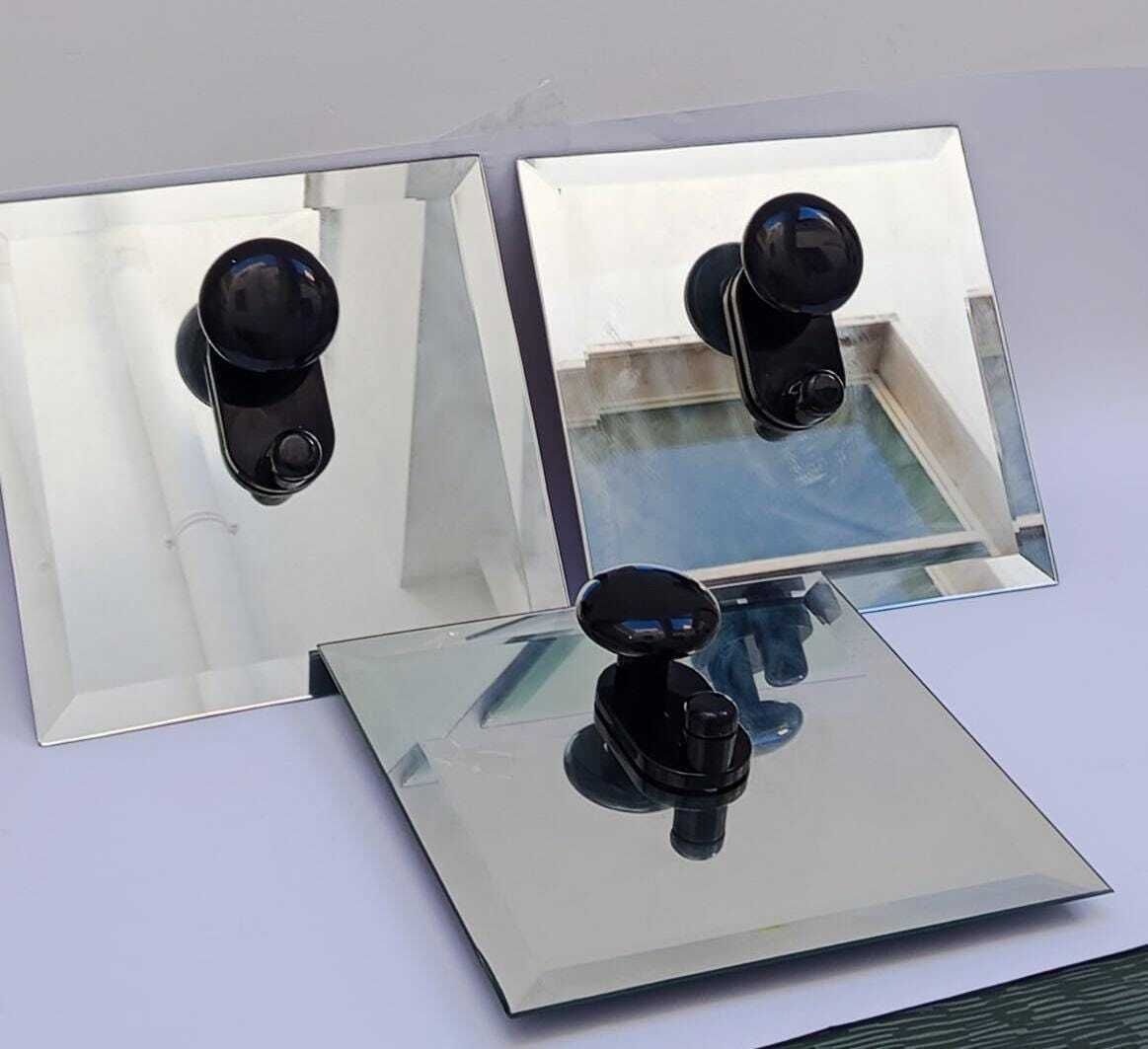 Set Of 3 Coat Hooks Designed By Carlo Bartoli Con E Con Vintage Space Age On Glass Base