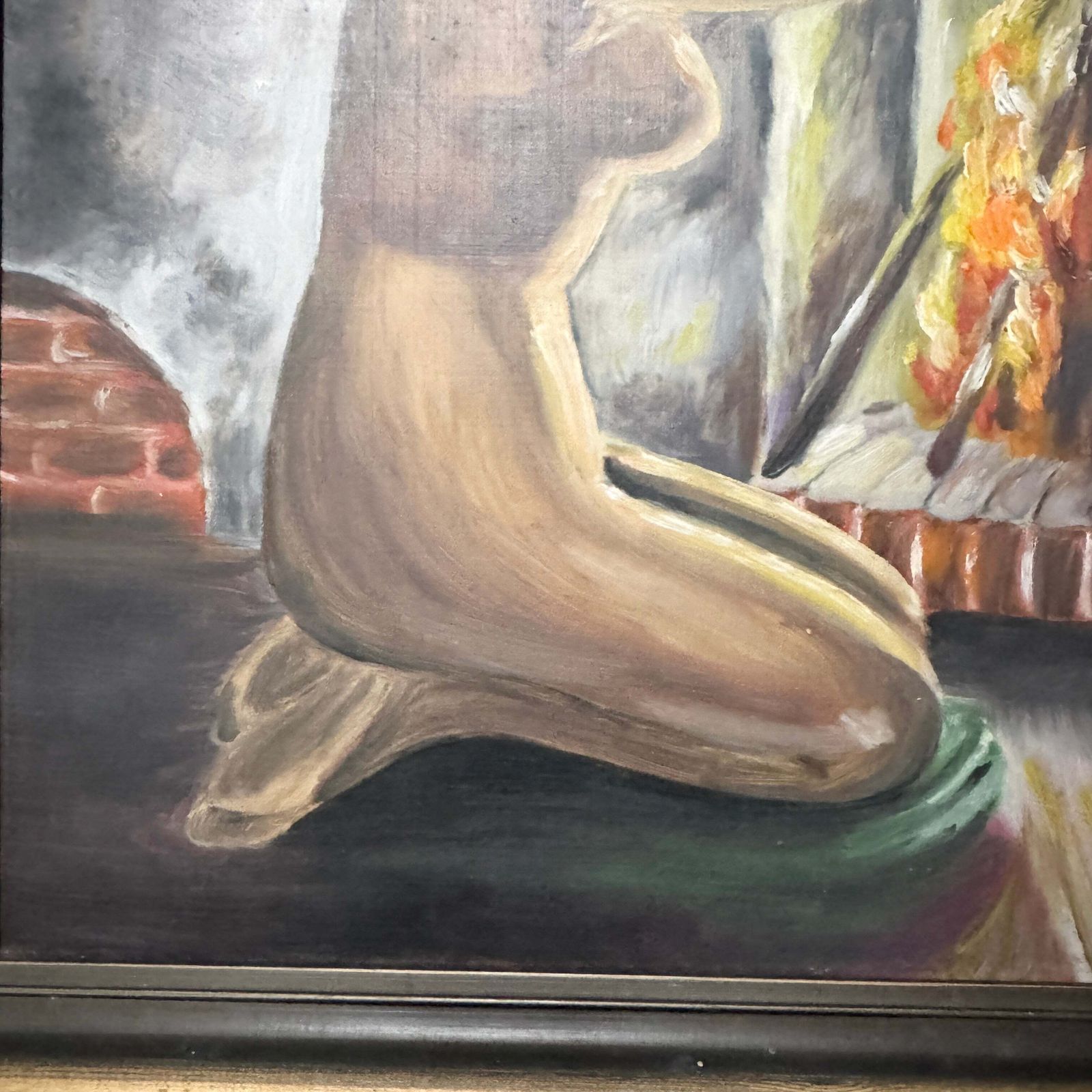 After The Cold 1947. Vintage Swedish Oil Painting. photo for sale
