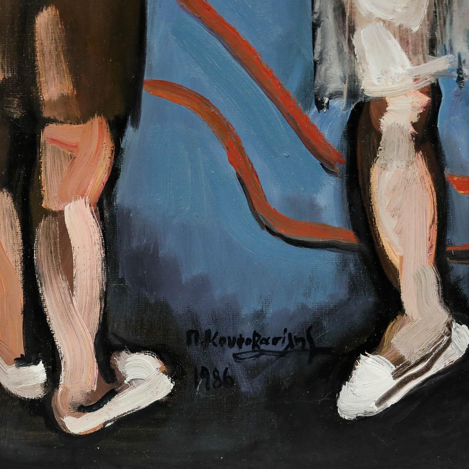 Petros Koufovassilis (B.1949) 1986 Oil, Red Ribbon photo buy