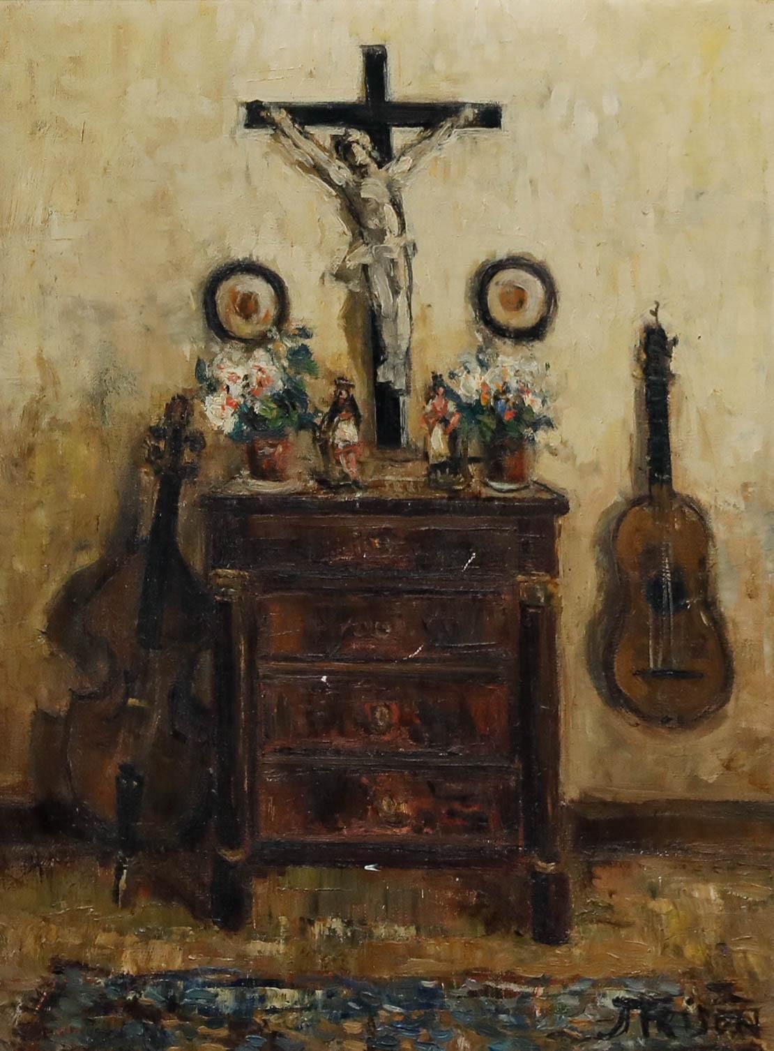 Jehan Frison (1882 1961) Framed Early 20th Century Oil, Le Meuble Empire photo furniture