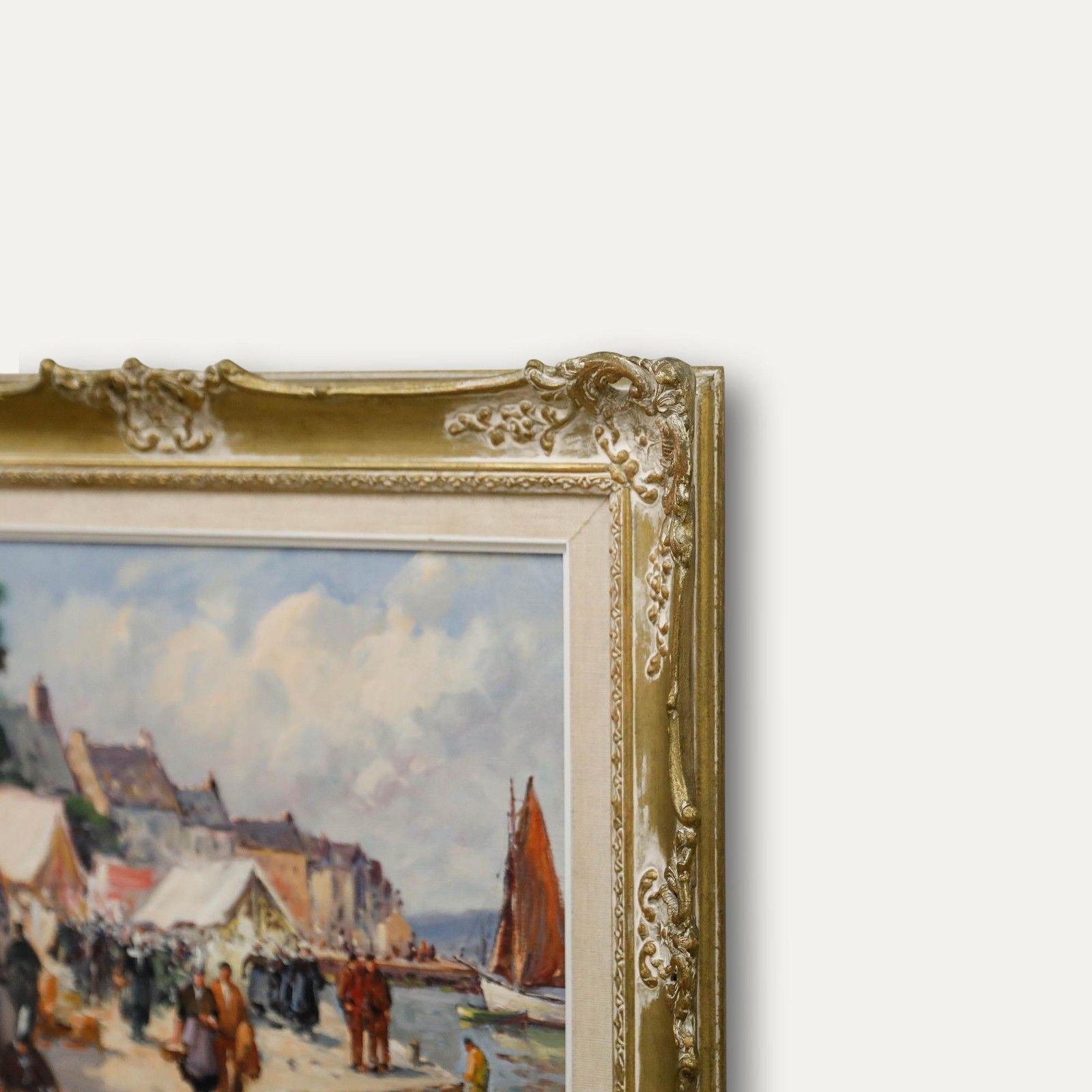 Eugene Demester (1914 1984) Mid 20th Century Oil, Loctudy, France photo vinterior