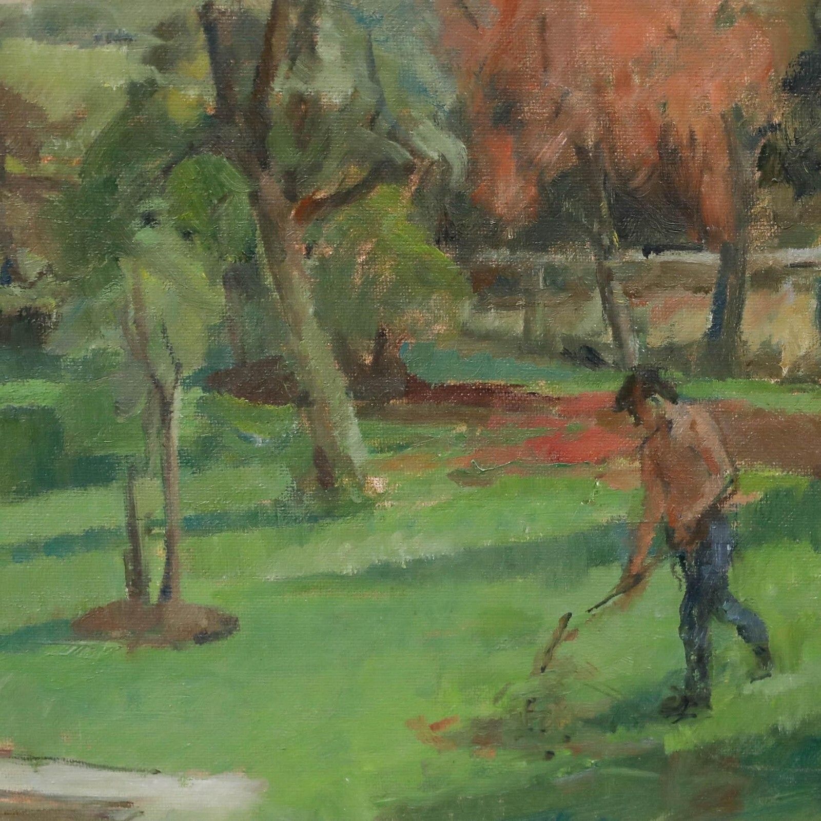 Attrib. Margaret Adelaide Norman (1908 1976) 20th Century Oil, The Gardener photo Art