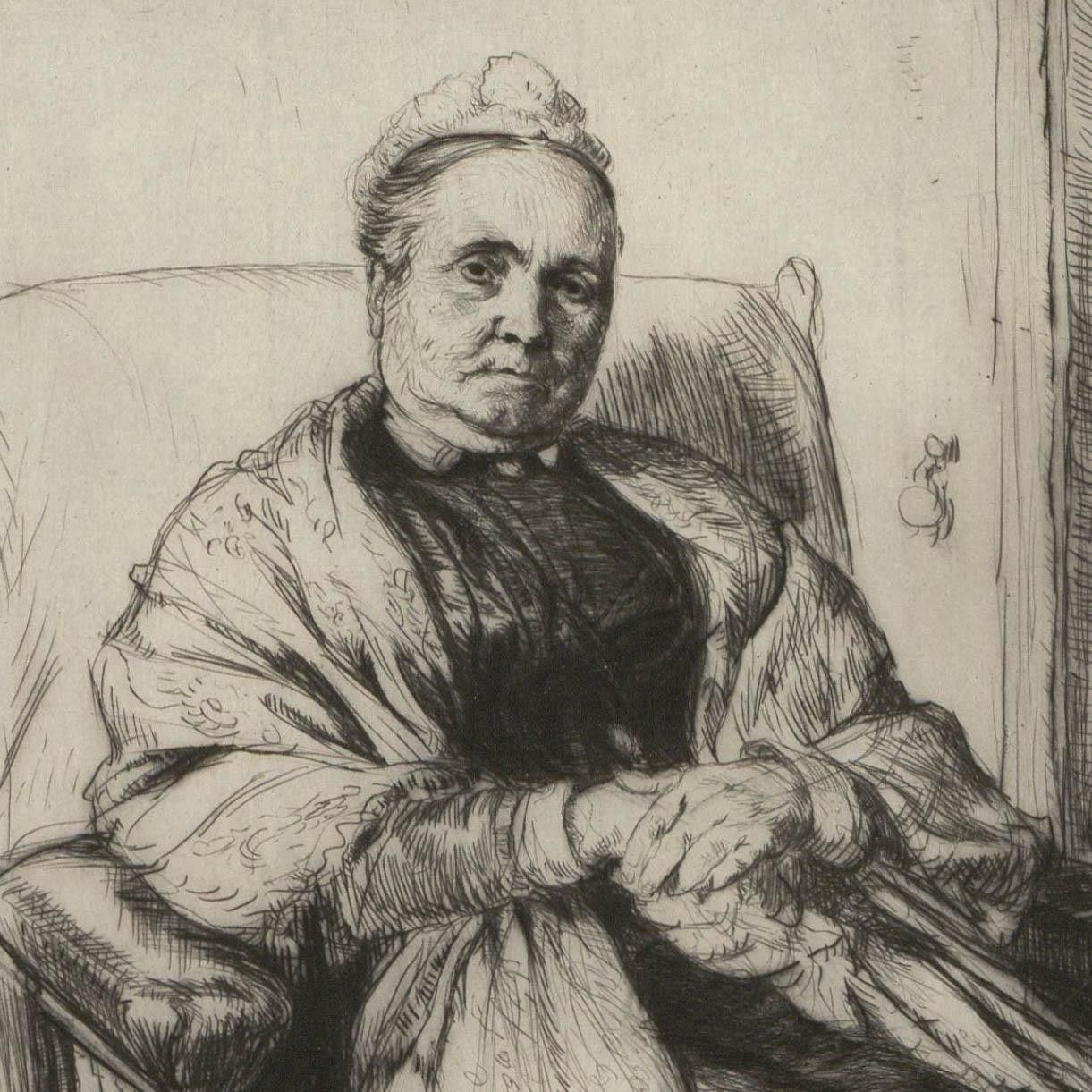 Francis Edgar Dodd (1874 1949) Etching, Portrait Of An Elderly Woman photo for sale