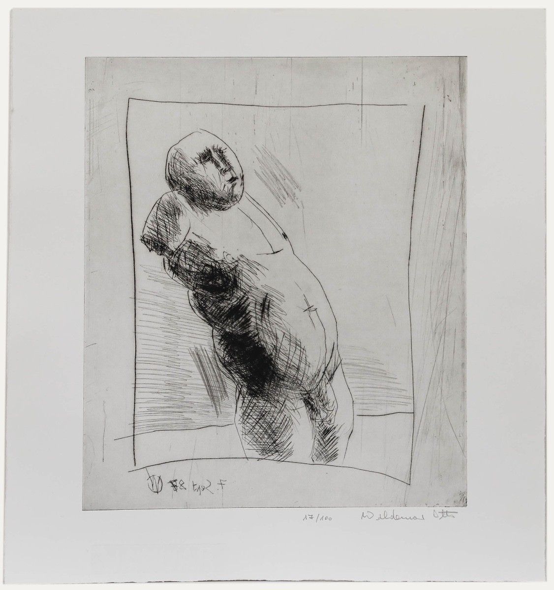 Waldemar Otto (1929 2020) 1987 Etching, Nude Study