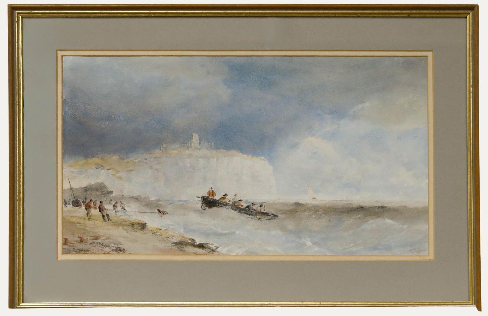 Edward Tucker (1830 1909) Watercolour, Scarborough Castle From Cornelian Bay