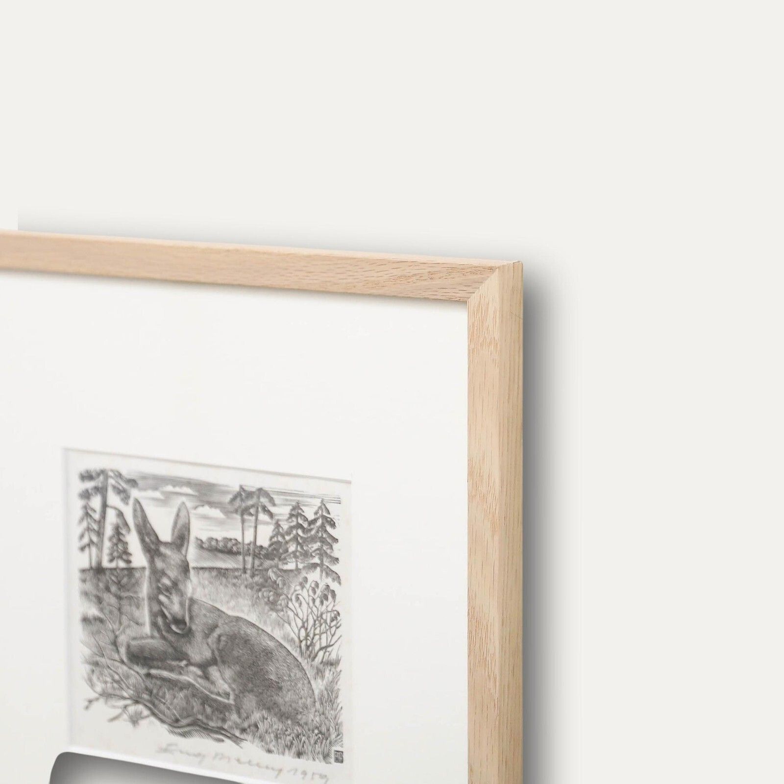 Eugene Pichell (1905 1976) Framed 1959 Wood Engraving, The Fawn photo 175.0
