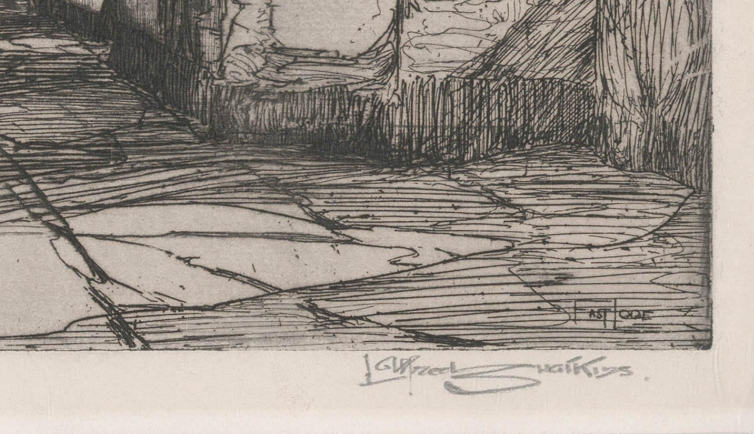 John Alfred Swatkins (Act.1888 1923) Etching, Hanging Out The Washing photo Art