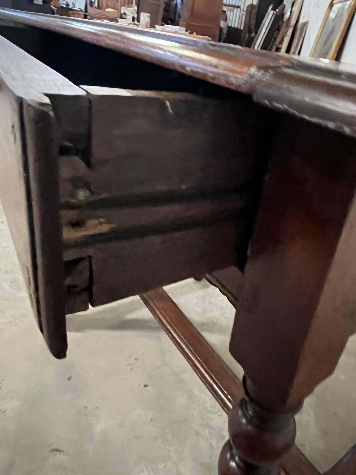 Furniture 18th Century Italian Walnut Louis XIV Side Table With Bobbin Legs photo