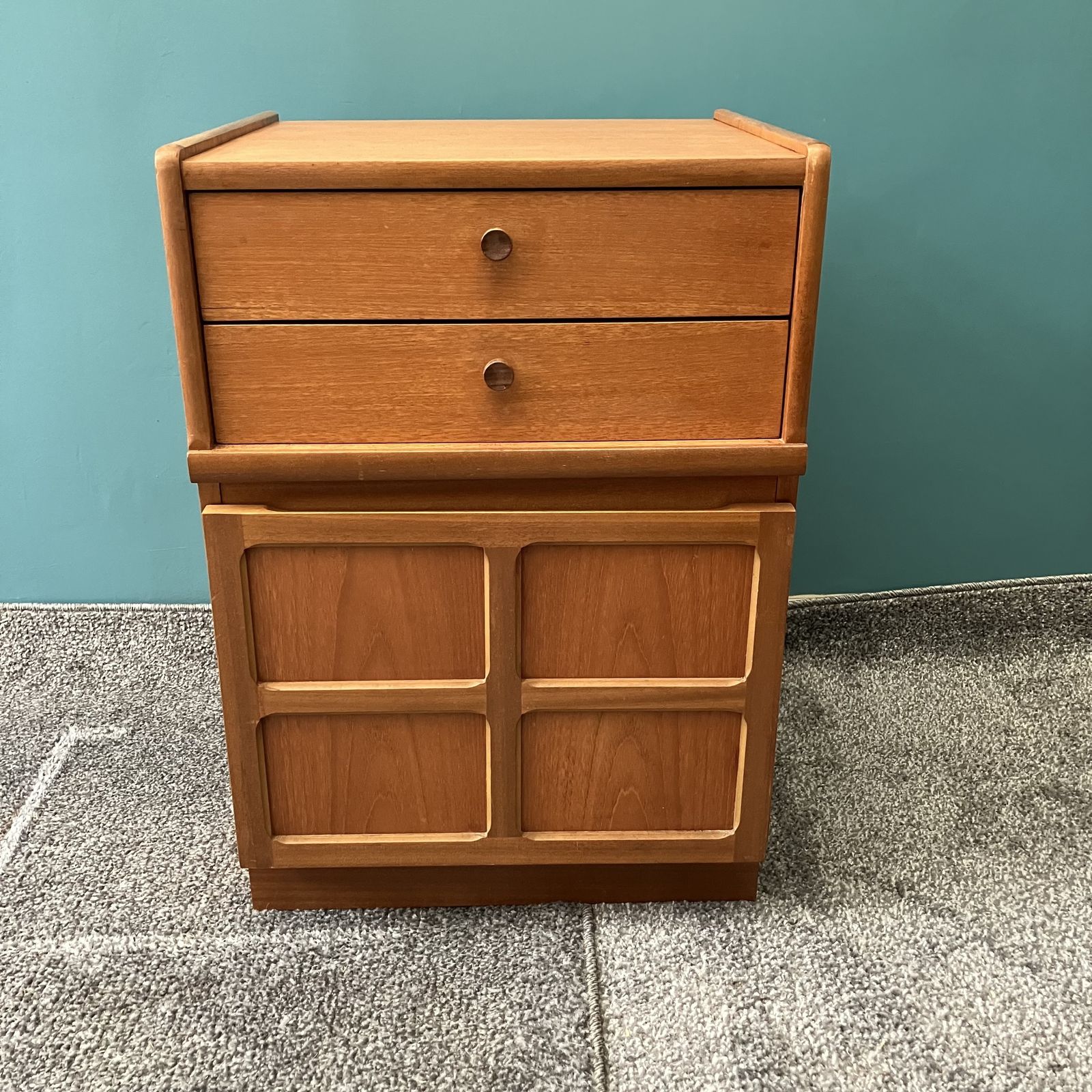 A Nathan Squares Mid Century Cabinet Made By Parker Knoll photo for sale