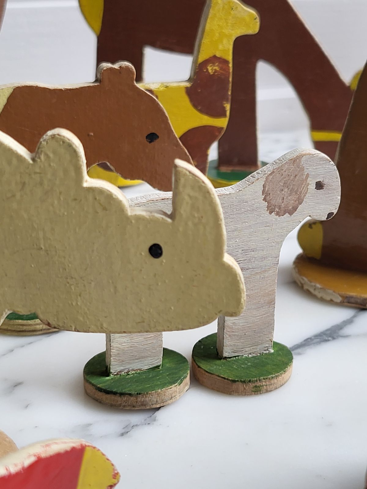 Set Of 20 Wooden Folk Art Animals, 1950s photo for sale