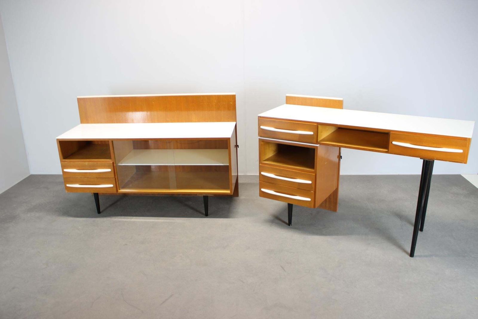 Furniture Mid Century Modular Desk And Storage Unit By Mojmír Požár, Up Závody, 1960s photo