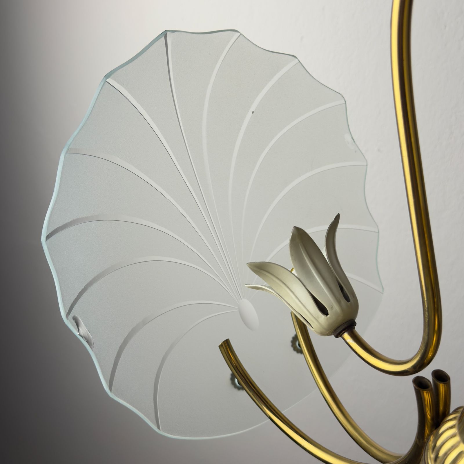 Antique Chandelier, In Style Of Pietro Chiesa For Fontana Arte, Italy, 1930s photo for sale