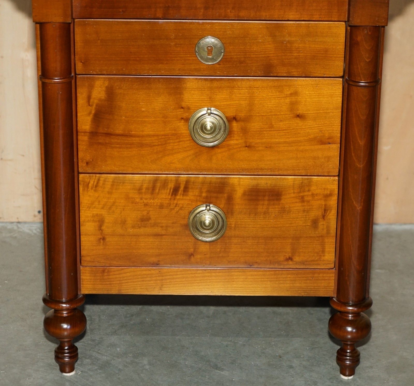 Pair Of Grange Furniture Paris France Cherrywood Nightstands Or Lamp Wine Tables photo vintage