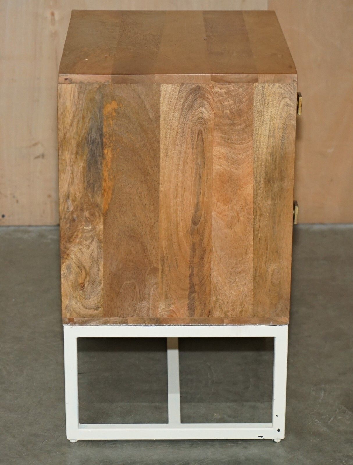 Vintage Style Recliamed Wood Two Drawer Side End Nightstand Lamp Wine Table photo vintage