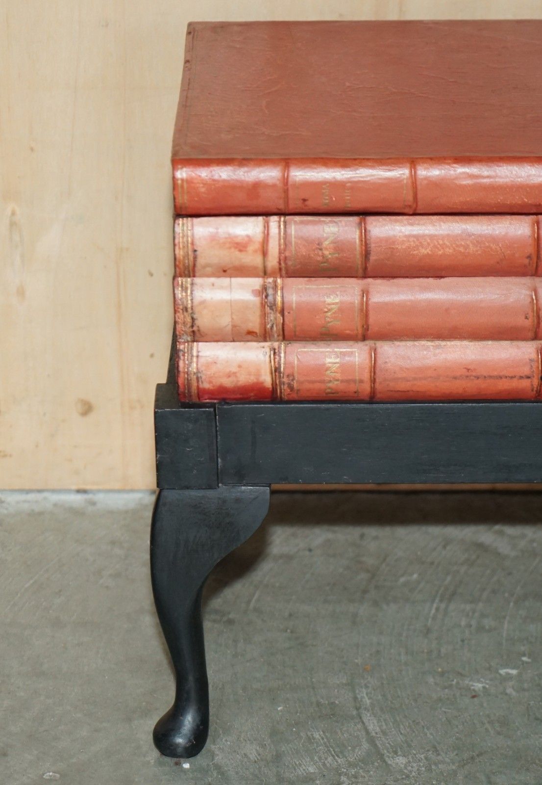 photo vintage Matched Pair Of Antique Victorian Faux Book Side End Lamp Wine Storage Tables