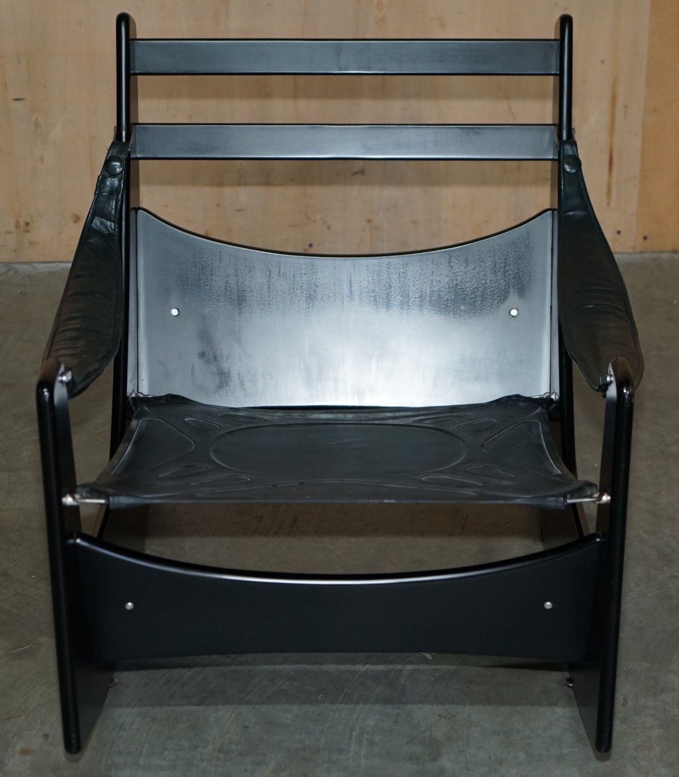 photo vintage Fine Mid Century Modern Green Leather 1970's Pirelli Chesterfield Rocking Chair