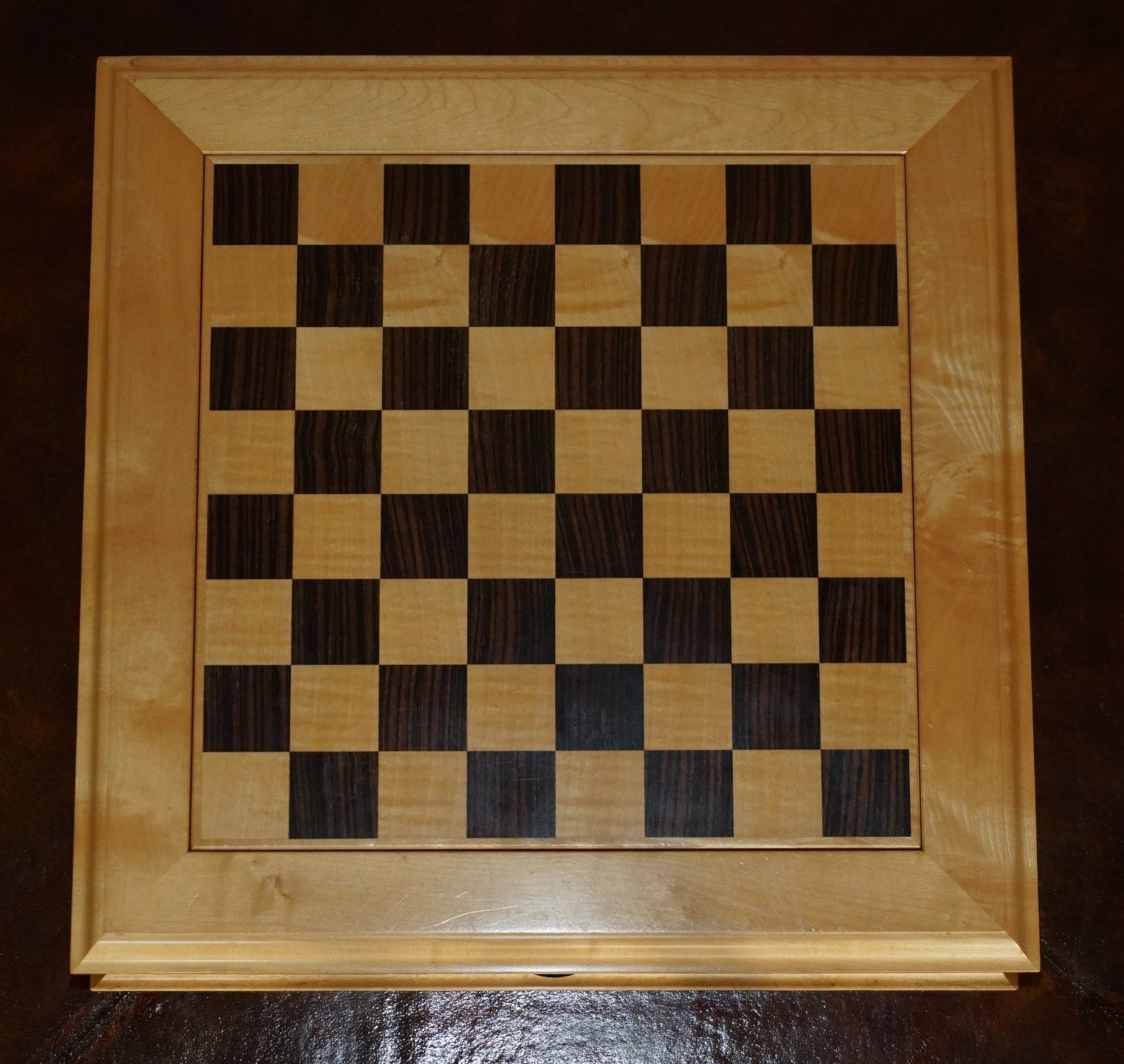 Rare Viscount David Linley Satinwood & Burr Walnut Chessboard & Backgammon photo for sale