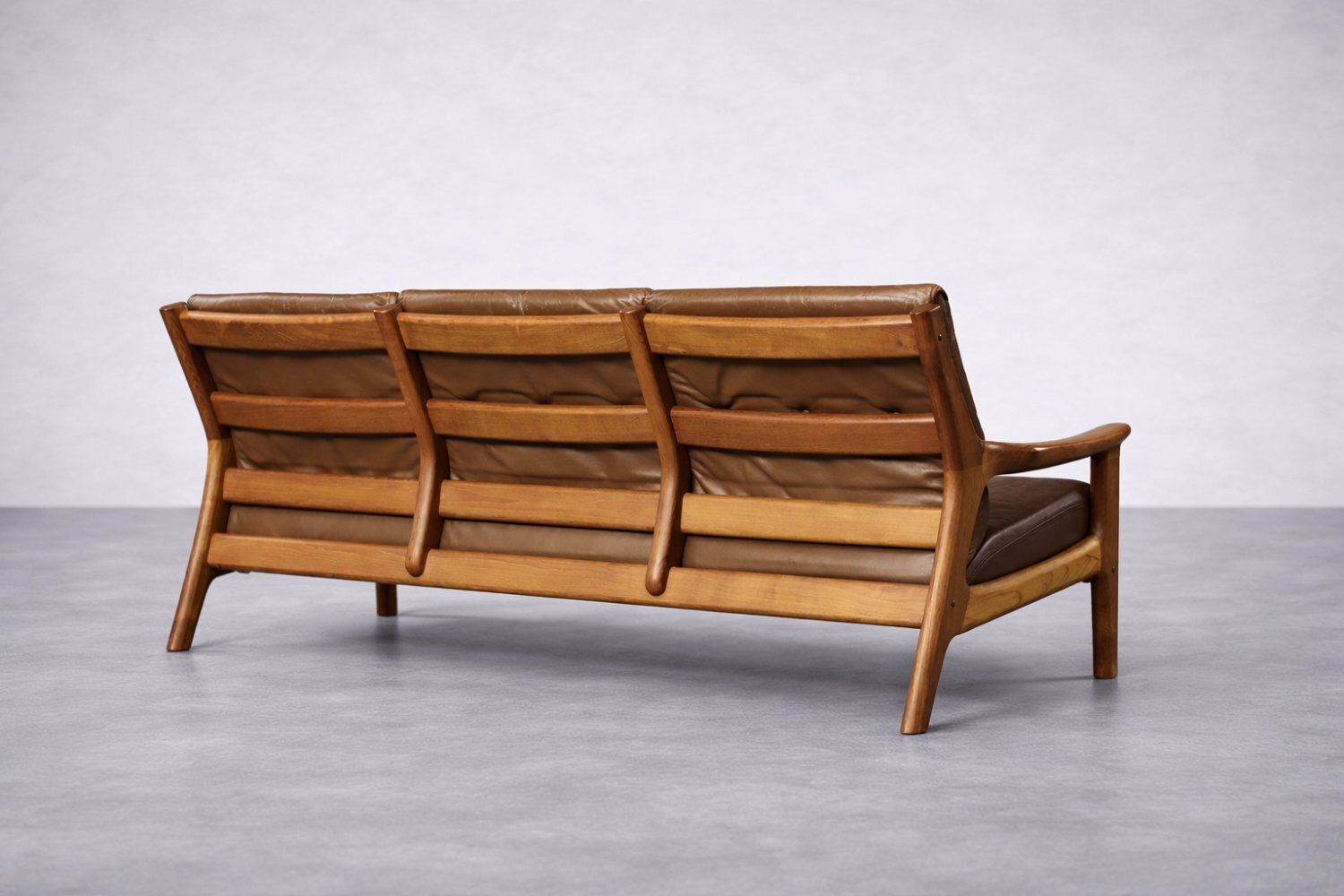 Mid Century Modern Danish Three Seater Sofa In Brown Leather By Georg Thams For A/S Vejen Polstermöbelfabrik, 1960s photo 3094.0