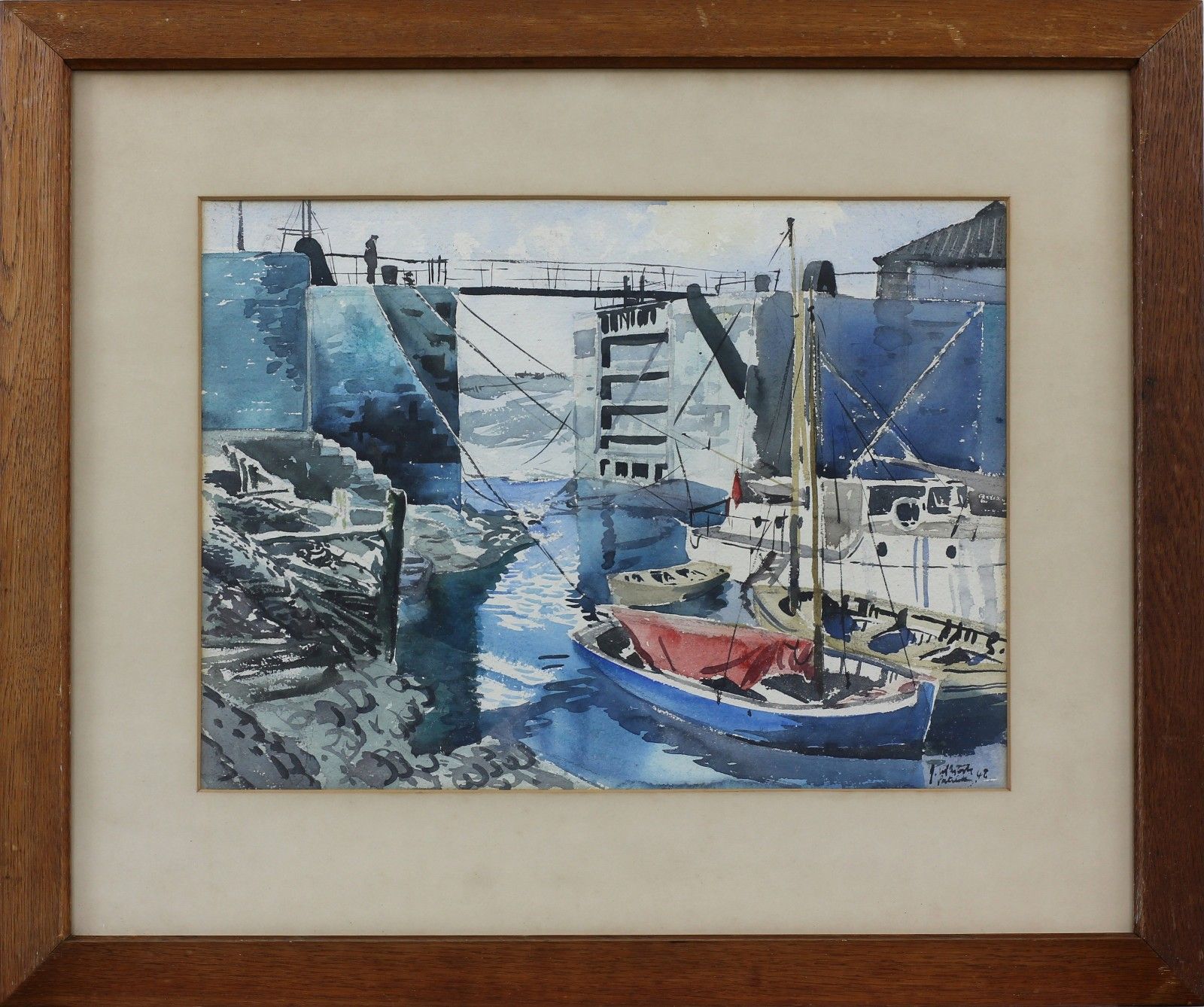 Watercolour On Paper By James McIntosh Patrick. St. Andrews Harbour Gates. photo Art