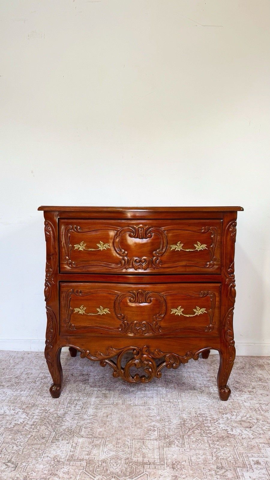 French Rococo Style Carved Mahogany Chest Of Drawers