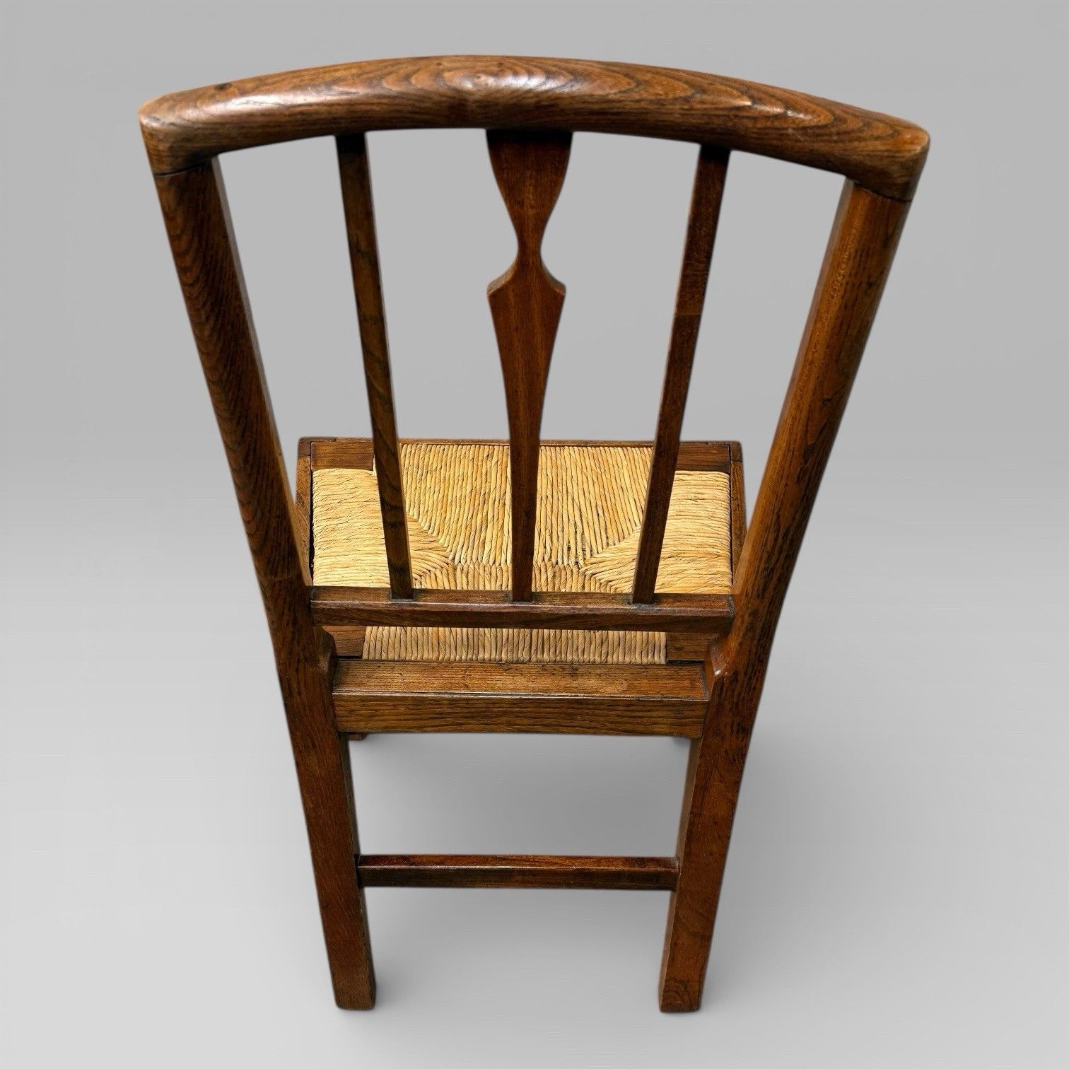 Antique 19th Century Elm Country Farmhouse Single Chair With Rush Seat photo buy
