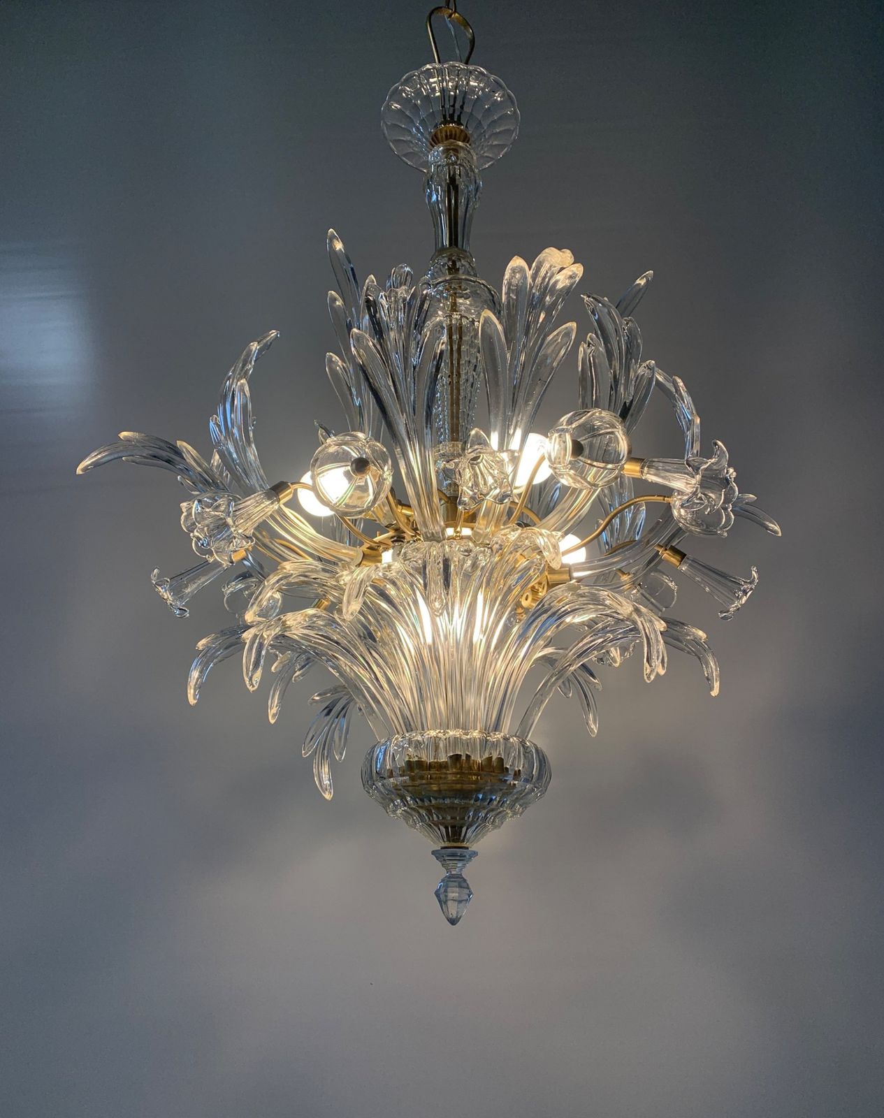 Murano Glass Chandelier Attributed To Seguso From 1960 photo Lighting