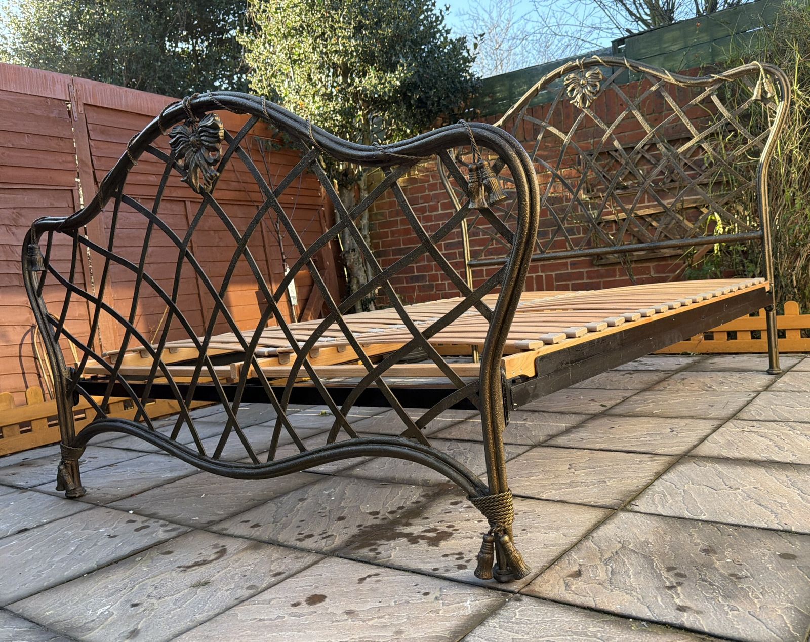 Unique & Luxury And So To Bed Louis Style Hand Forged Iron King Frame   Great Condition photo Furniture
