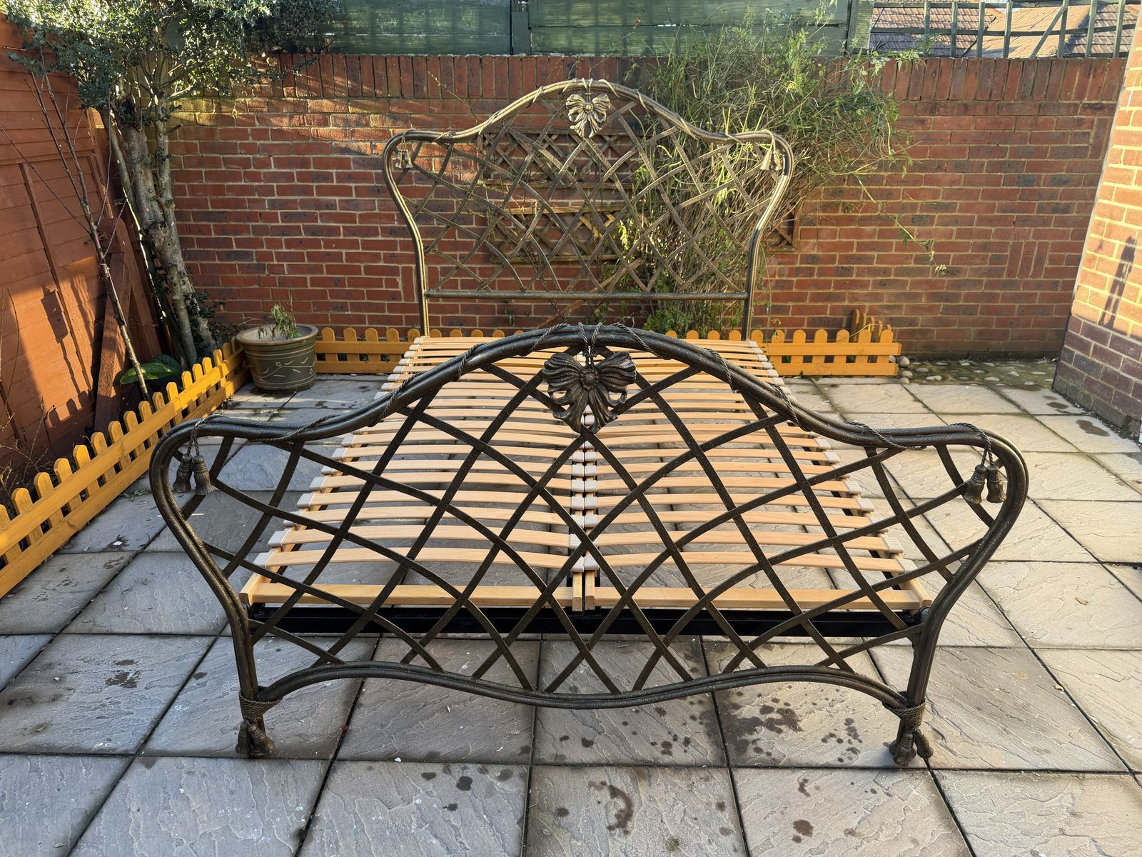 Unique & Luxury And So To Bed Louis Style Hand Forged Iron King Frame   Great Condition photo vinterior