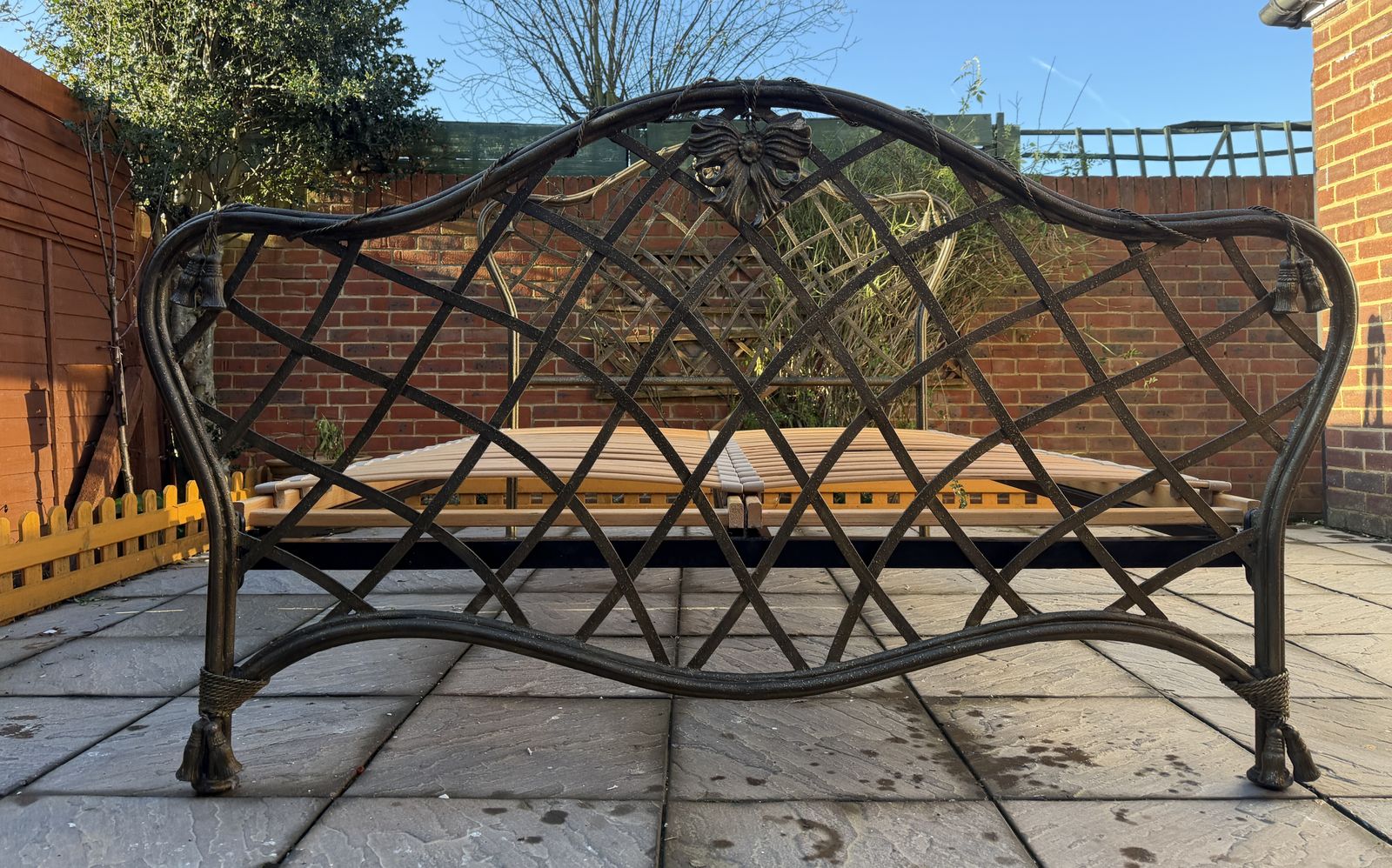 1450.0 Unique & Luxury And So To Bed Louis Style Hand Forged Iron King Frame   Great Condition photo