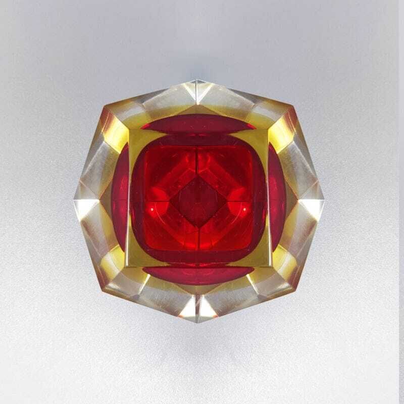 1960s Gorgeous Red And Yellow Ashtray Or Catch All By Flavio Poli For Seguso photo Home Decor