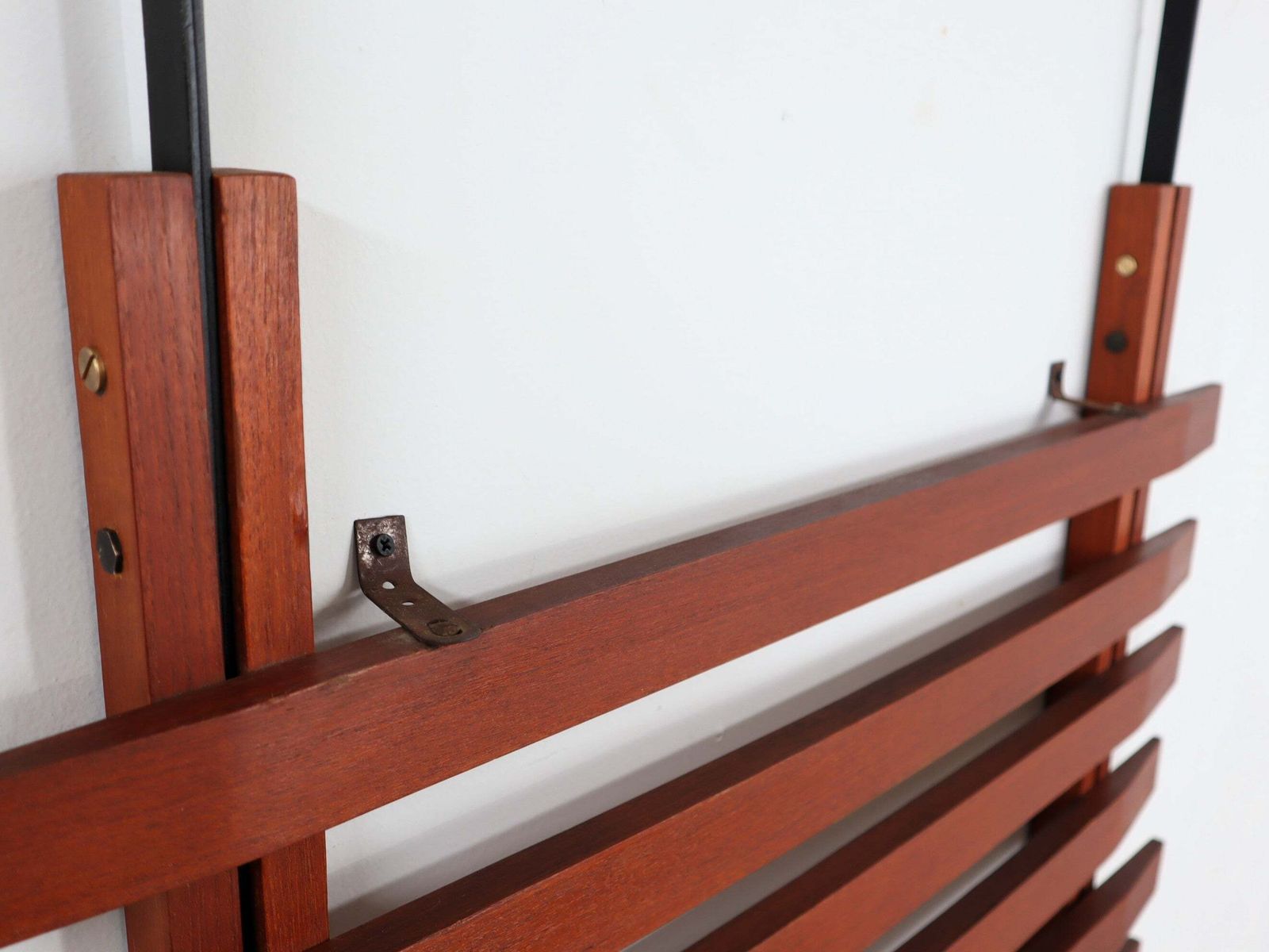Furniture F.Lli Proserpio Mid Century Italian Teak Wall Coat Rack, 1950s photo
