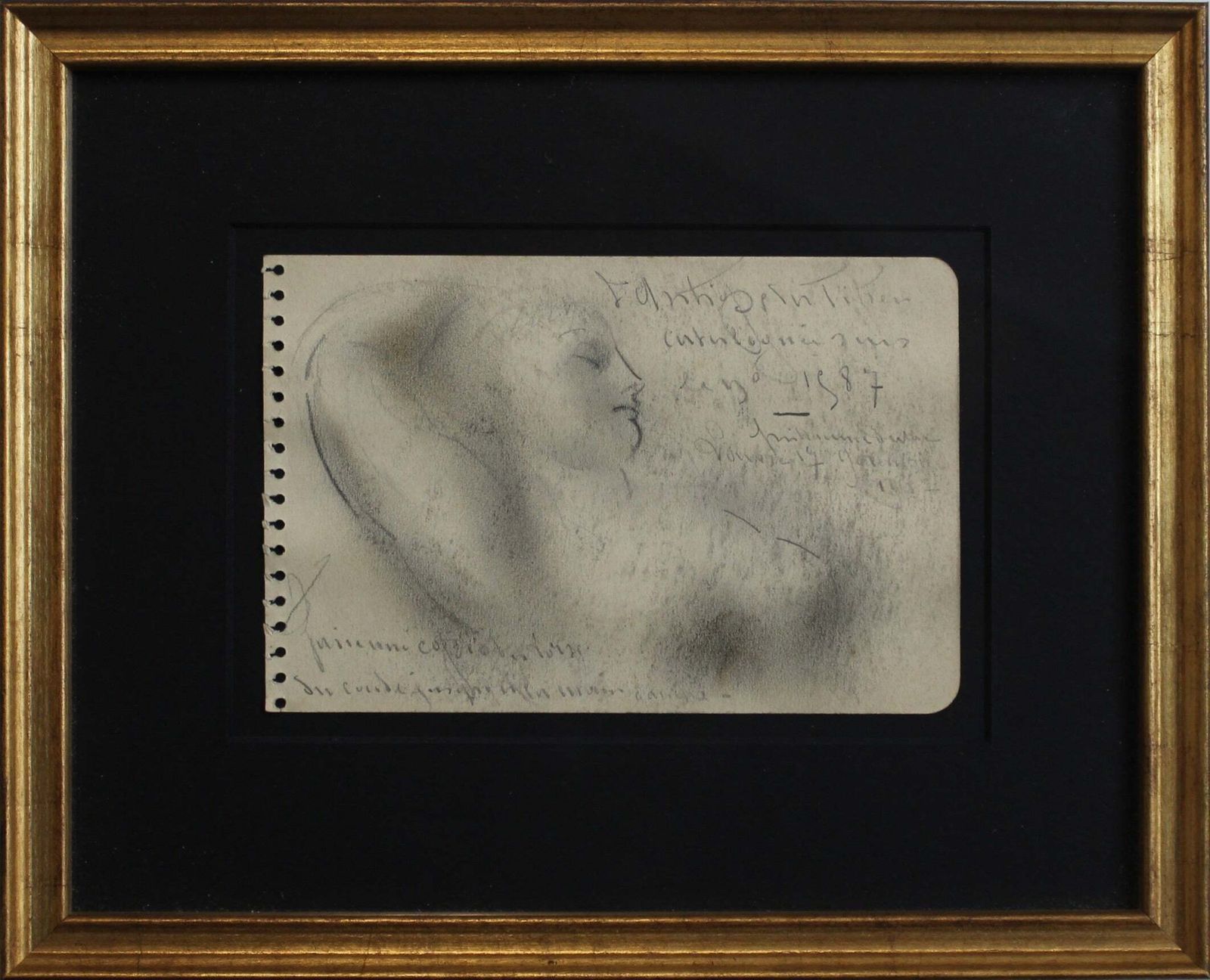 'Sketch Portrait Of A Reclining Woman' By Guillaume Dulac (Circa 1920s)