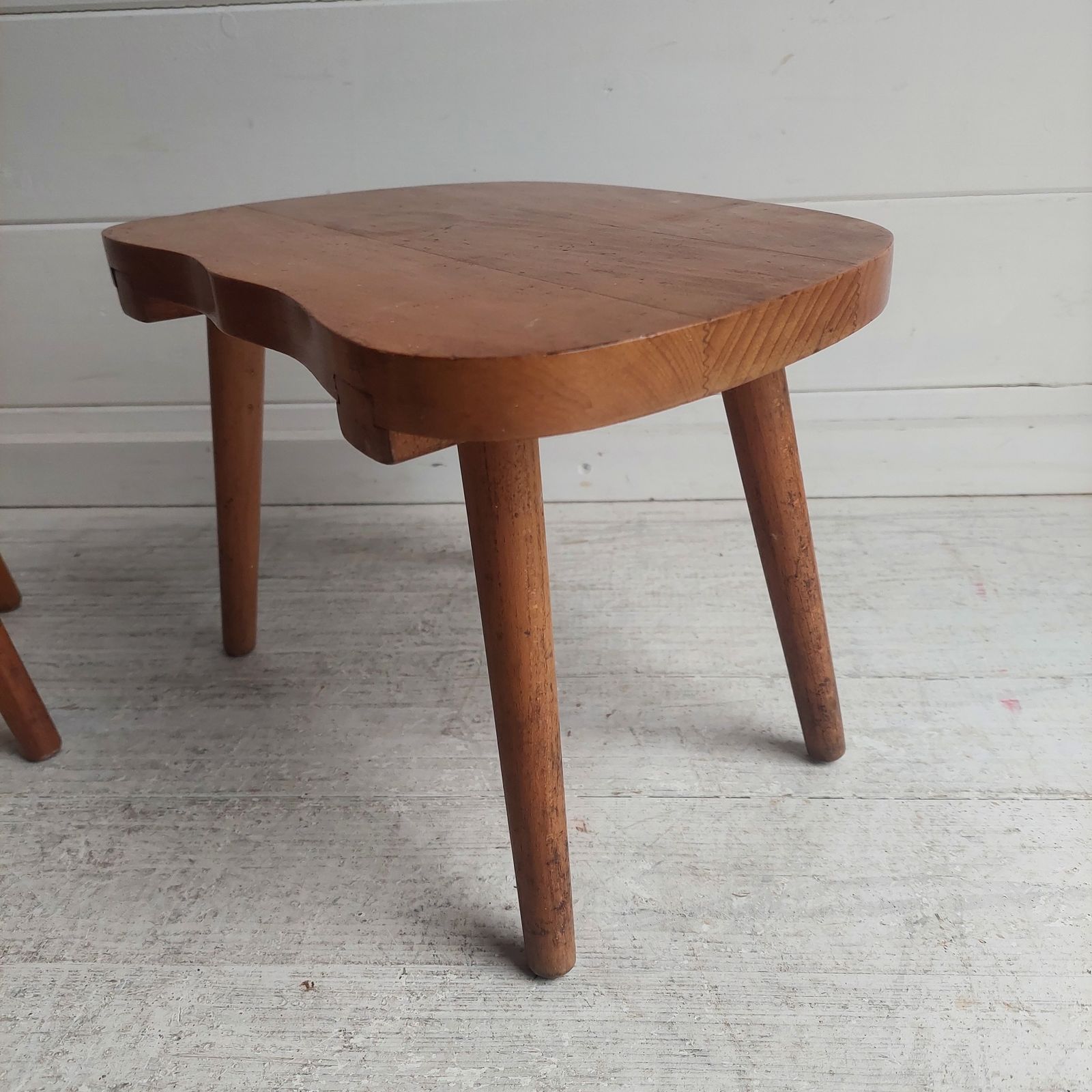 135.0 Mid Century Milking Stools Scandinavian Handmade Step Stool Planter Yugoslavia 50s Set Of 2 photo