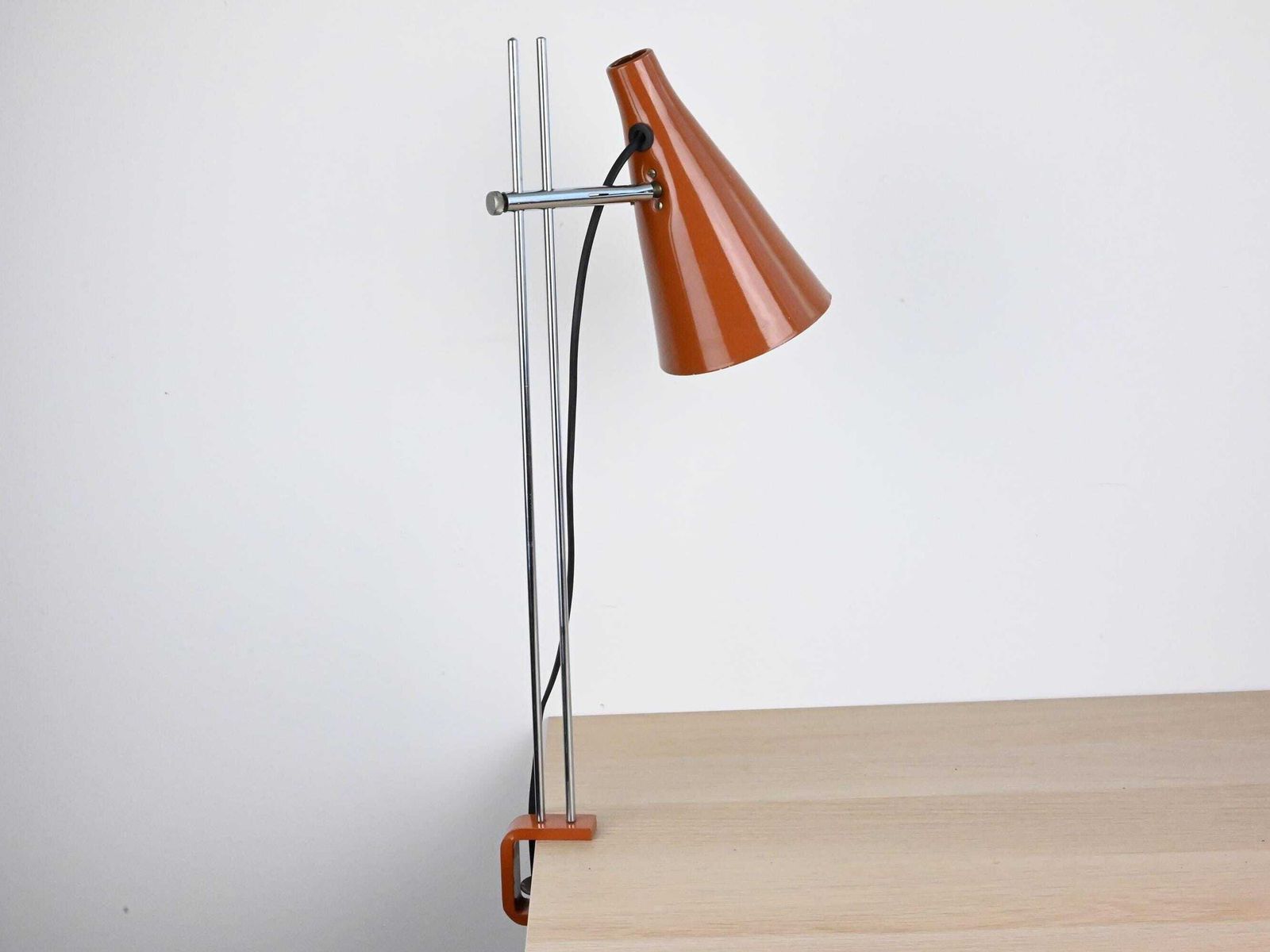 Rare Josef Hurka Lidokov Industrial Desk Lamp, Brown Desk Lamp, Mid Century Lamp, Mid Century Lighting, Mid Century Light photo Lighting