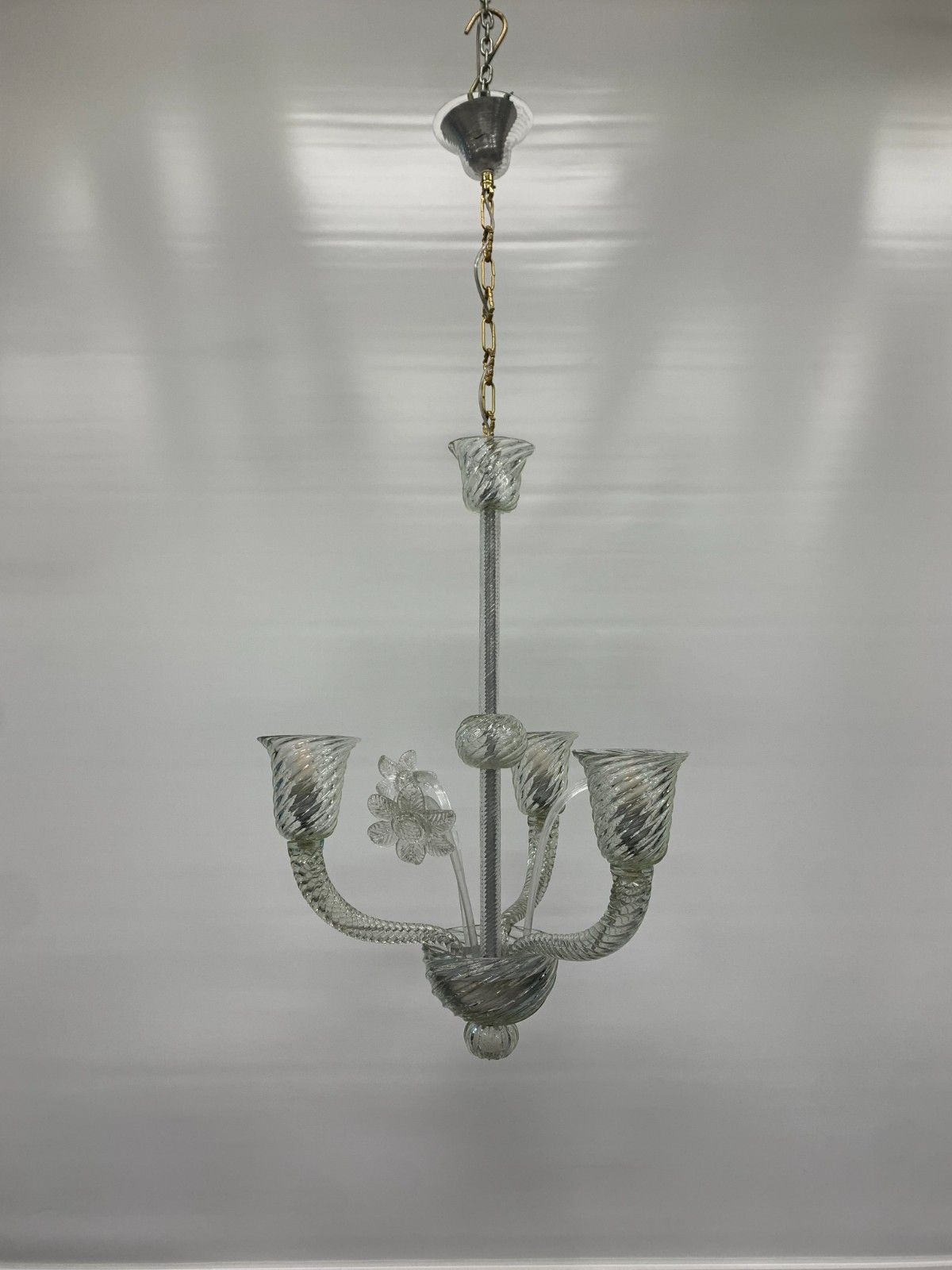 Lampadario In Vetro Di Murano Attribuito A Seguso V.A. 1950 photo furniture