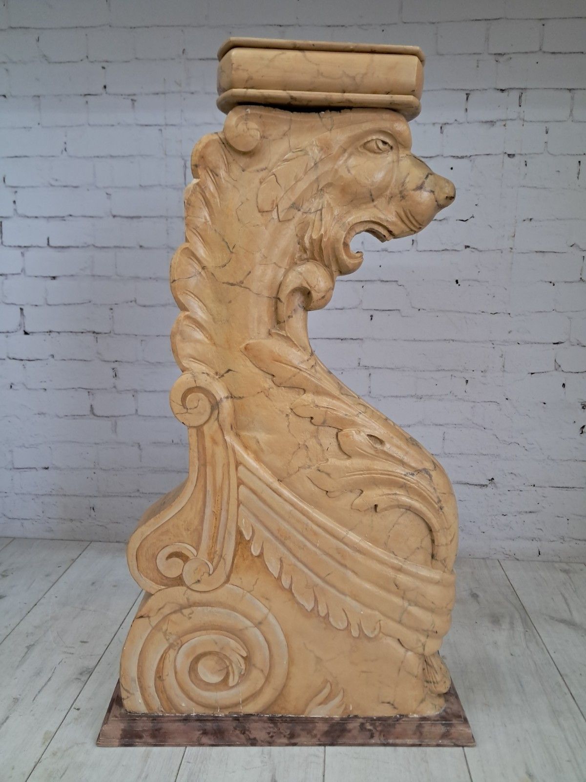 695.0 Vintage Pair Of Asian Dragon Pedestals Plant Stands Sculptures Jardinières Large photo
