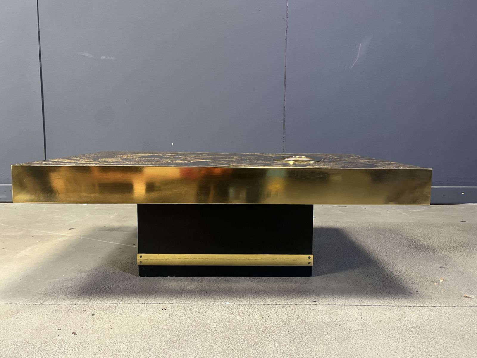 Etched Brass And Inlaid Agate Coffee Table By Felix De Boussy, Belgium photo furniture