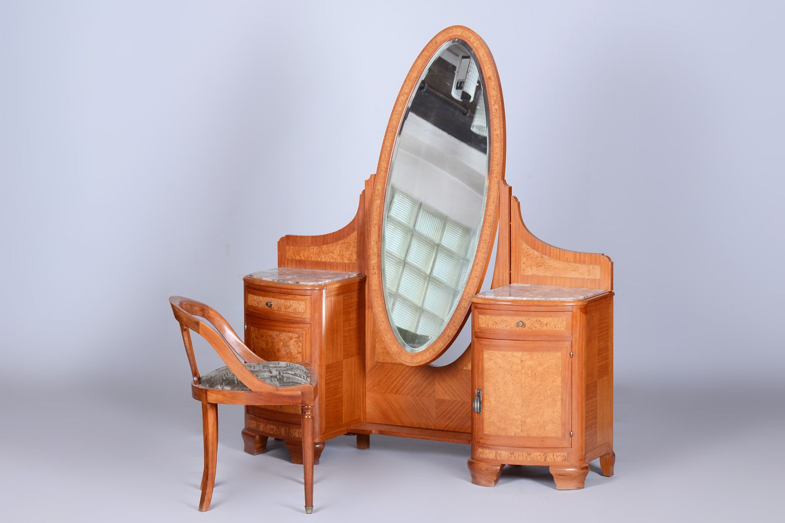 Restored Art Deco Unique Bedroom Suite, By Louis Majorelle, Fance, 1930s photo for sale