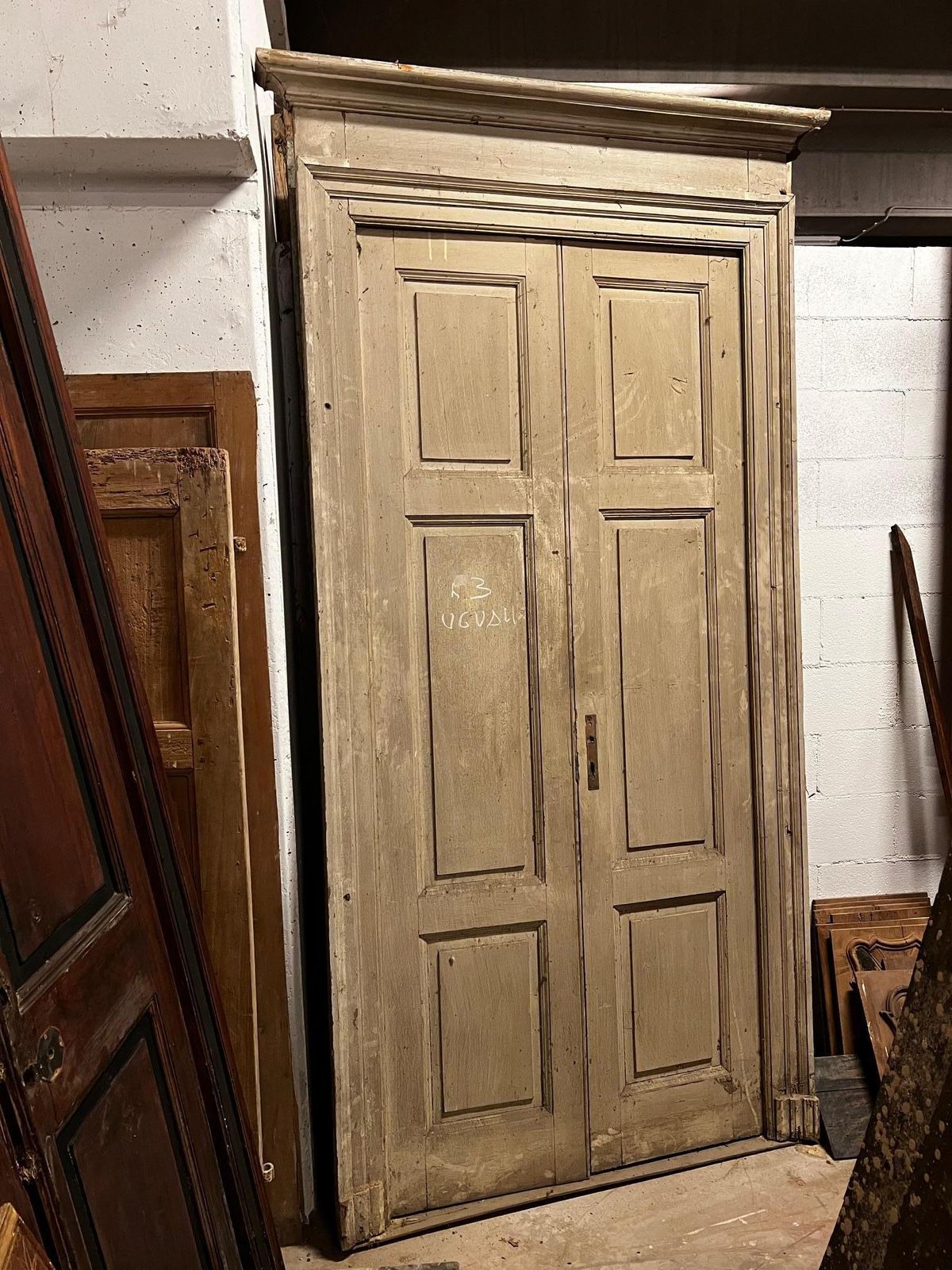 Set Di N. 3 Porte In Legno Laccato, Complete Di Telaio A Doppia Ala, Italia photo 4686.0