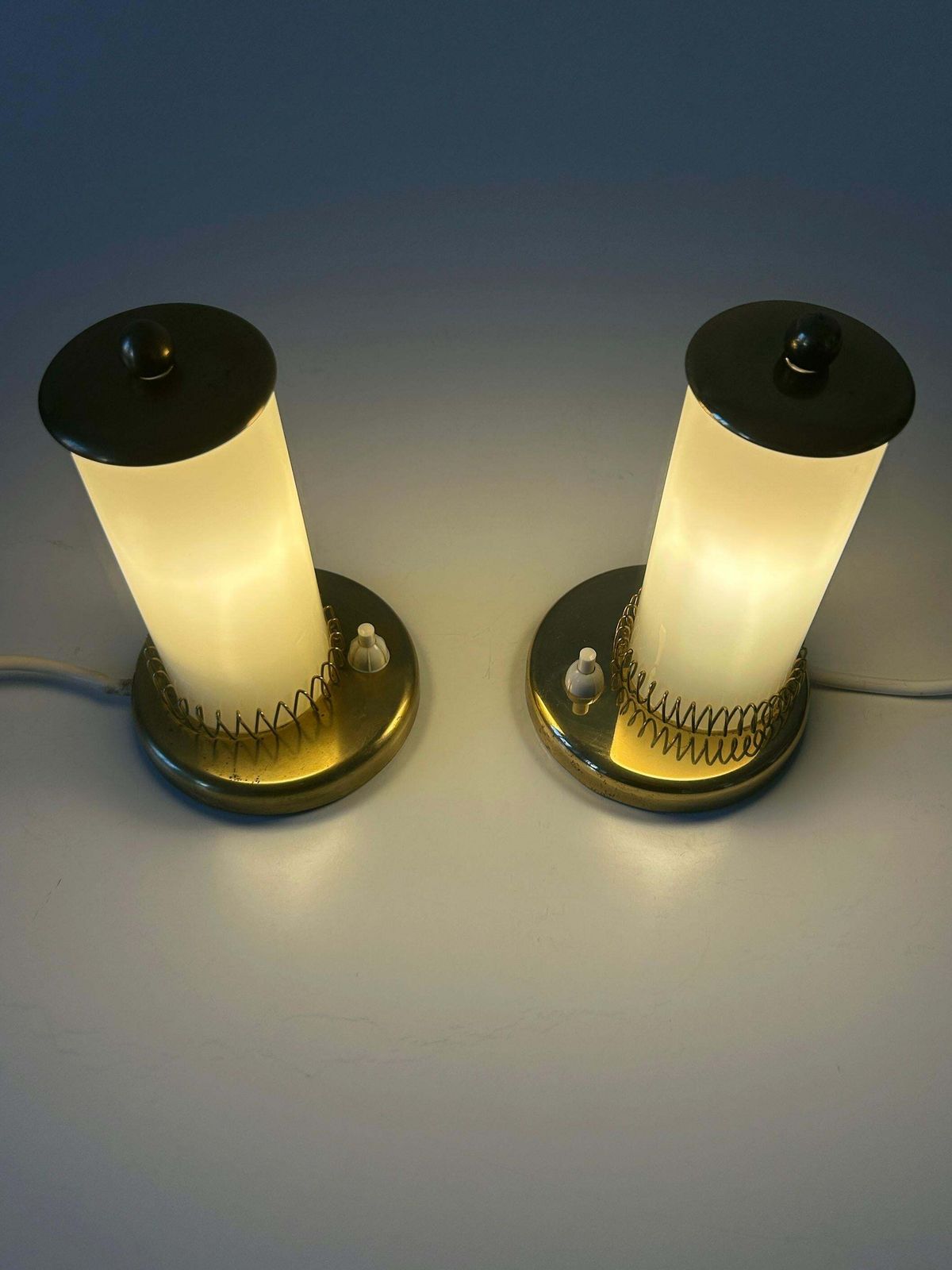 Set Of Two Lovely Mid Century Modern Bedside Table Lamps Germany 1950s photo buy