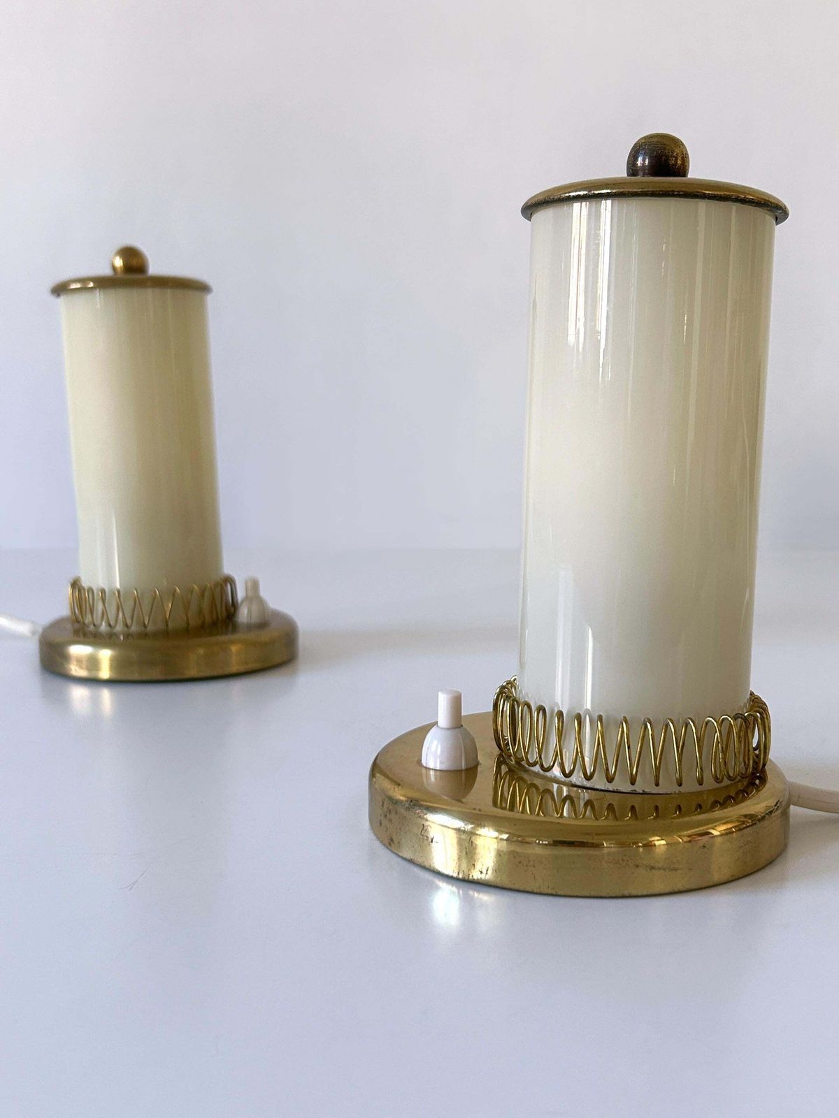 Lighting Set Of Two Lovely Mid Century Modern Bedside Table Lamps Germany 1950s photo